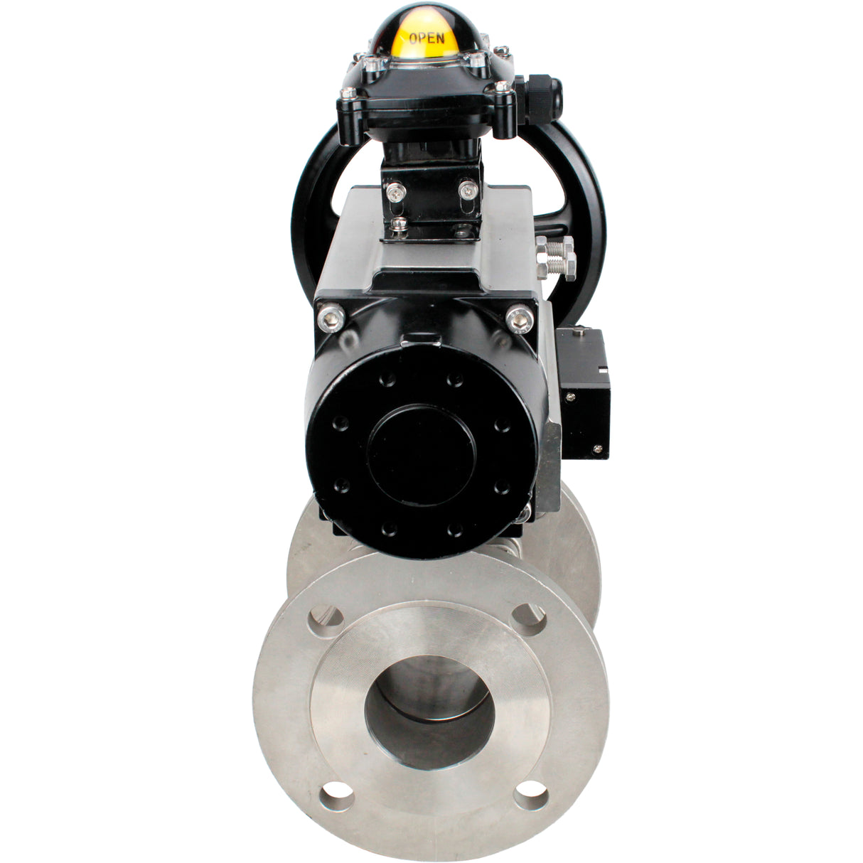 Ball valves Elephant BV3232P(2pc)-FP-F-ISO-H DN80-100 16 bar, full bore flanged, stainless steel SS316, seal - PTFE, with pneumatic actuator PA-DA-105-1 double acting, with pneumatic distributor 4M310-08 NAMUR 24V , with LSU APL-210N
