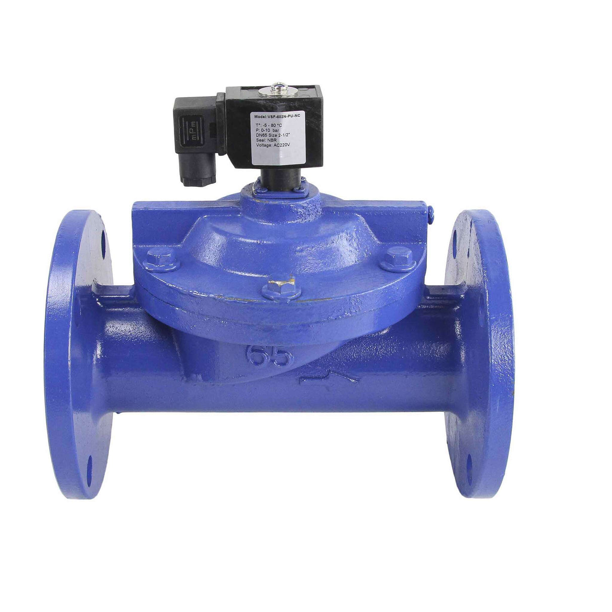 Électrovanne électrique à deux voies à action indirecte normalement fermée Elephant VSF-602N-PU-NC NBR 110/220V, matériau du corps - fonte, joint - NBR