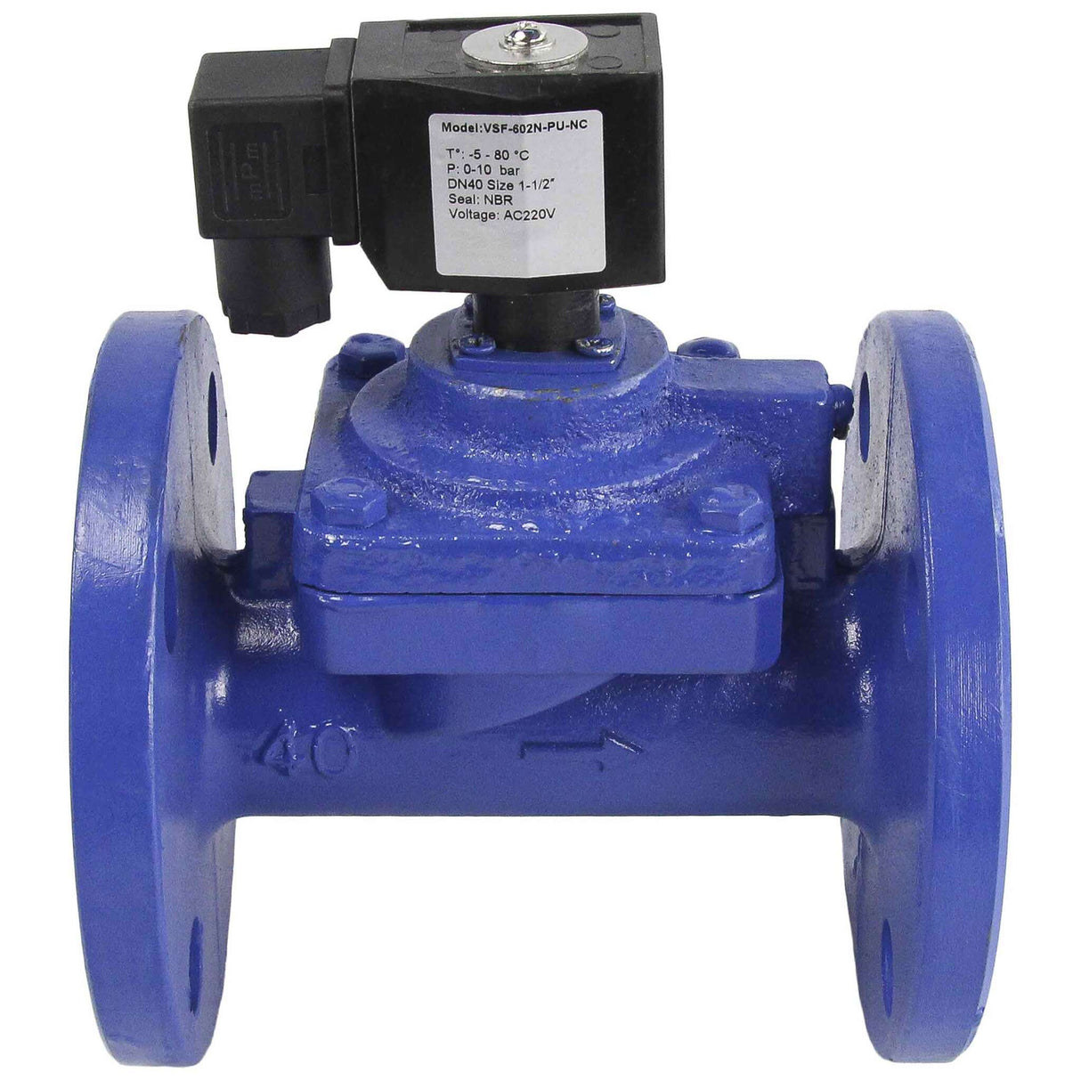 Électrovanne électrique à deux voies à action indirecte normalement fermée Elephant VSF-602E-PU-NC EPDM 110/220V, matériau du corps - fonte, joint - EPDM