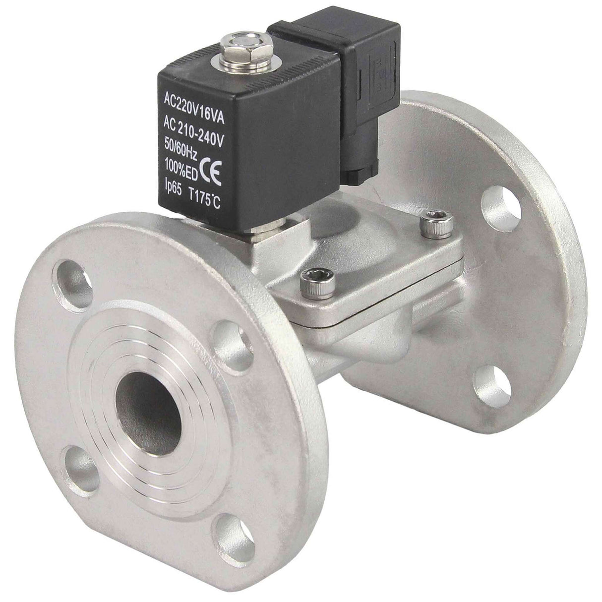 Électrovanne électrique à deux voies à action indirecte, normalement fermée, Elephant VSF-601E-PU-NC EPDM 110/220V, matériau du corps - acier inoxydable AISI 304, joint - EPDM