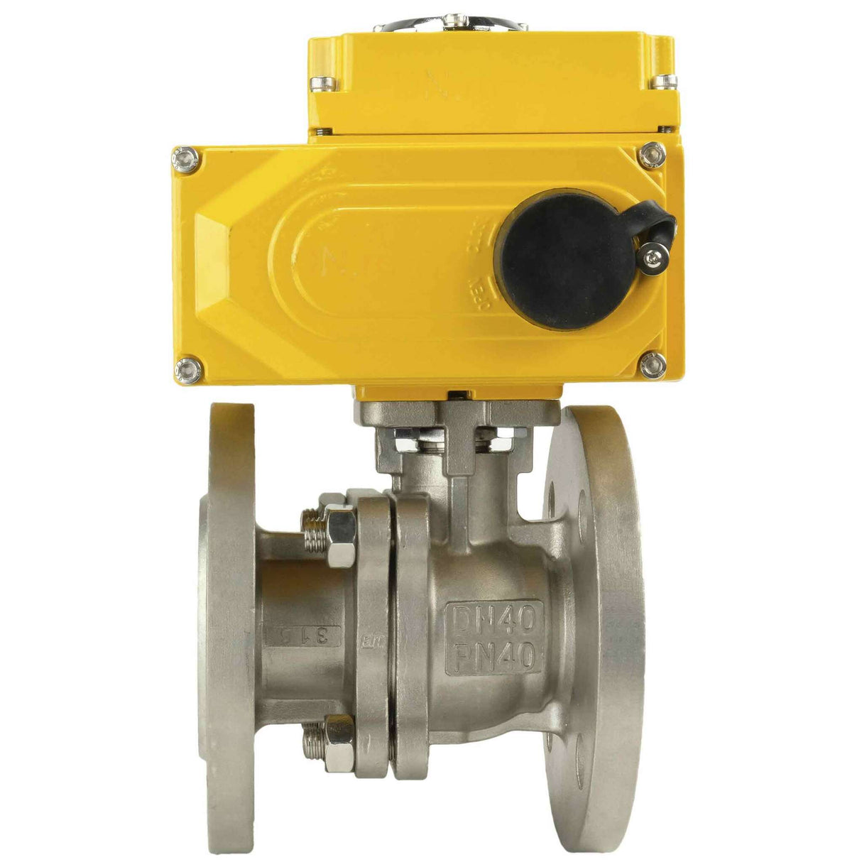 Robinet à boisseau sphérique en acier inoxydable Elephant kchfp-elephant-380v, matériau du corps - acier inoxydable AISI 316, matériau de la bille - acier inoxydable AISI 316, joint - PTFE, commande par actionneur électrique