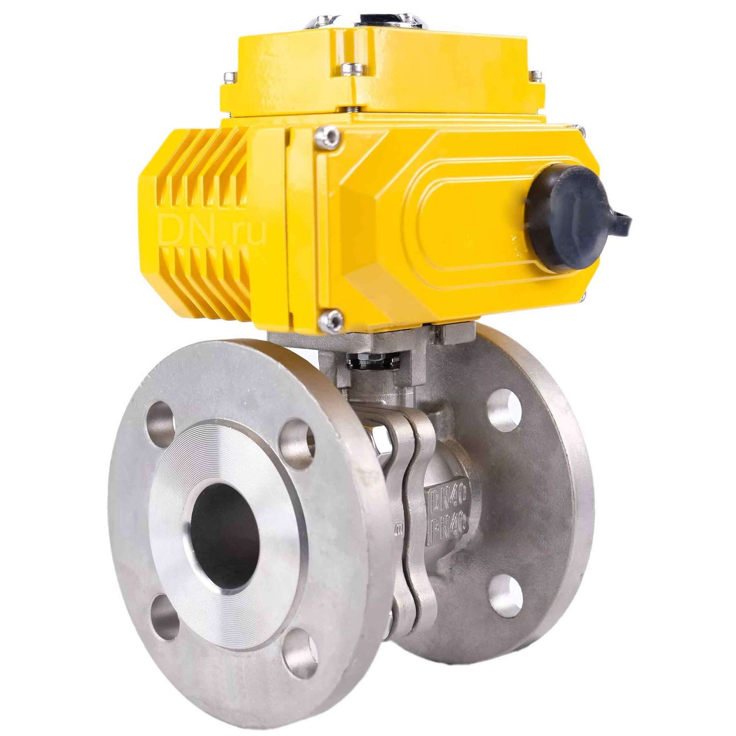 Robinet à boisseau sphérique en acier inoxydable Elephant kchfp-elephant-24v, matériau du corps - acier inoxydable AISI 316, matériau de la bille - acier inoxydable AISI 316, joint - PTFE, commande par actionneur électrique