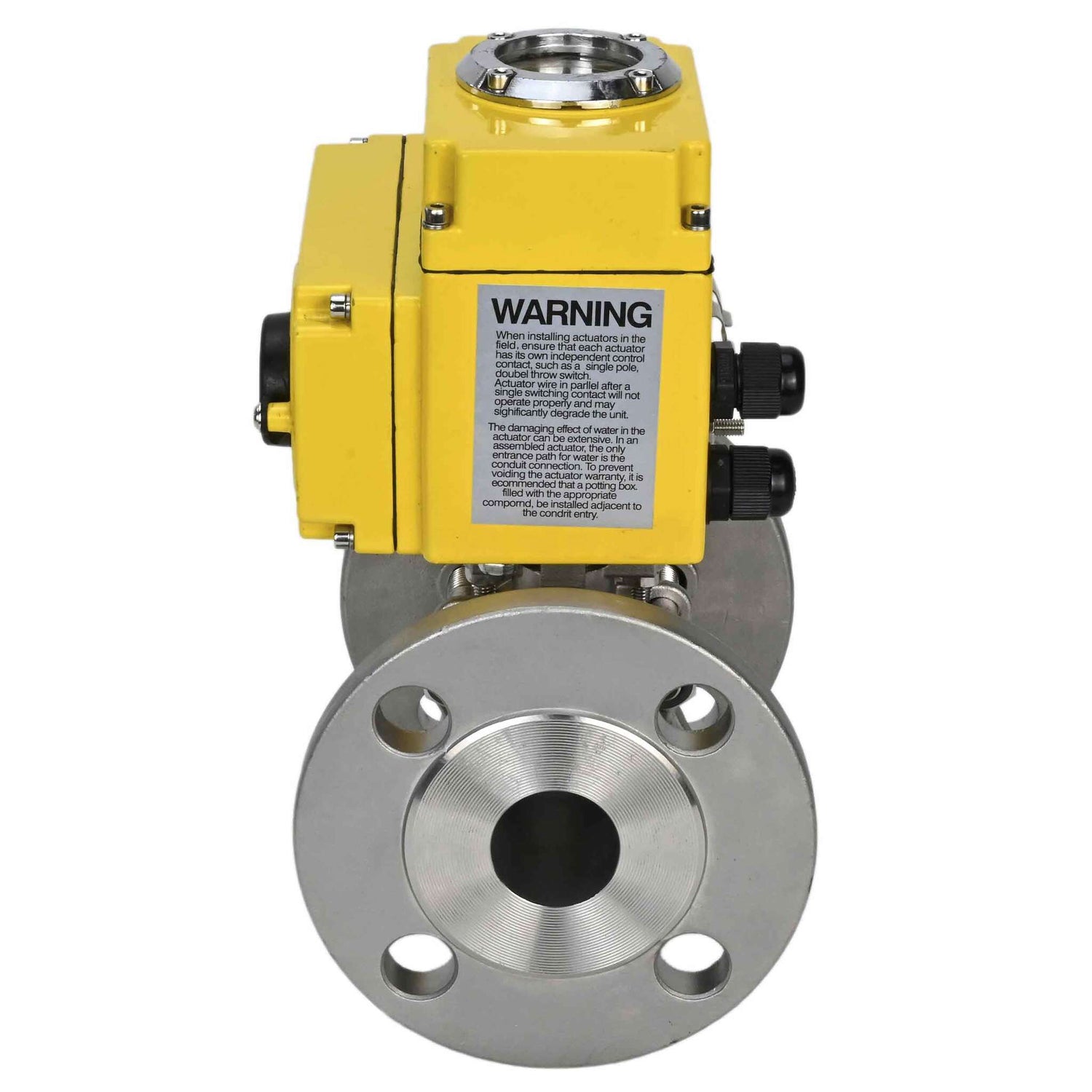 Robinet à boisseau sphérique en acier inoxydable Elephant ksfpt-304-180-24v, matériau du corps - acier inoxydable AISI 304, matériau de la bille - acier inoxydable AISI 304, joint - PTFE, commande par actionneur électrique