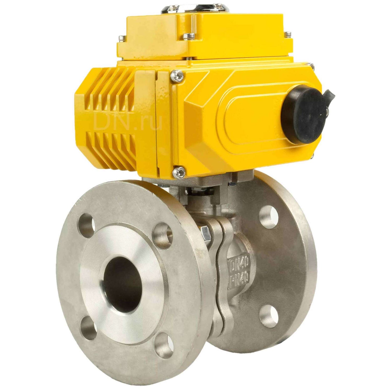 Robinet à boisseau sphérique en acier inoxydable Elephant kchfp-elephant-380v, matériau du corps - acier inoxydable AISI 316, matériau de la bille - acier inoxydable AISI 316, joint - PTFE, commande par actionneur électrique