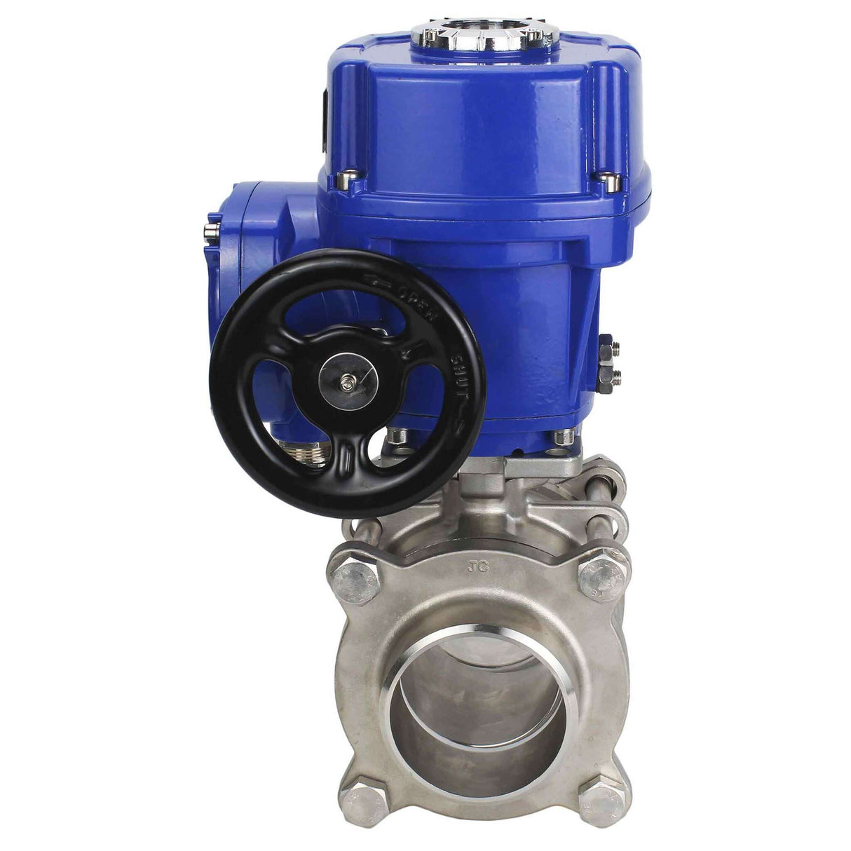 Robinet à boisseau sphérique en acier inoxydable Elephant BVPP 316.200-ISO PSI914 SS316 passage intégral, à souder, matériau du corps - acier inoxydable, actionneur électrique quart de tour Elephant QT-W (M) 220 V