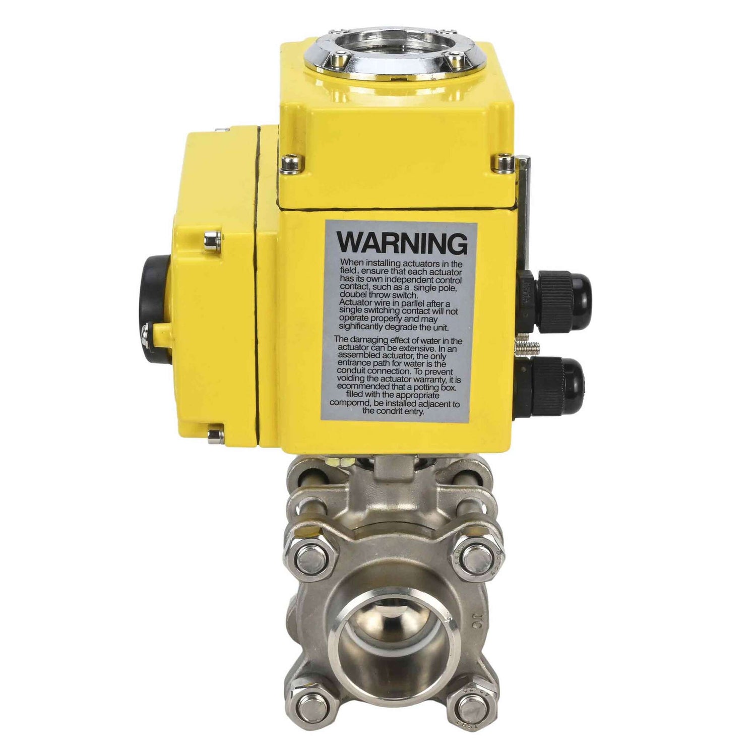 Robinet à boisseau sphérique en acier inoxydable Elephant kshpp-316200-elephant-110/220v, matériau du corps - acier inoxydable AISI 316, matériau de la bille - acier inoxydable AISI 316, joint - PTFE, commande par actionneur électrique