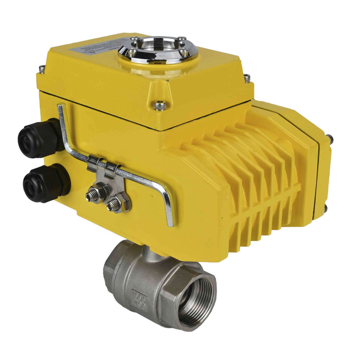 Robinet à boisseau sphérique en acier inoxydable Elephant BVMP.316.230-ISO PSI914, matériau du corps - acier inoxydable AISI 316, matériau de la bille - acier inoxydable AISI 316, joint - PTFE, fileté, actionneur électrique quart de tour Elephant-380 V