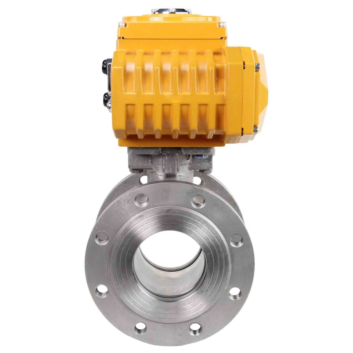 Robinet à boisseau sphérique en acier inoxydable Elephant kchmfp-elephant-110/220v-4-20ma, matériau du corps - acier inoxydable AISI 316, matériau de la bille - acier inoxydable AISI 316, joint - PTFE, commande par actionneur électrique