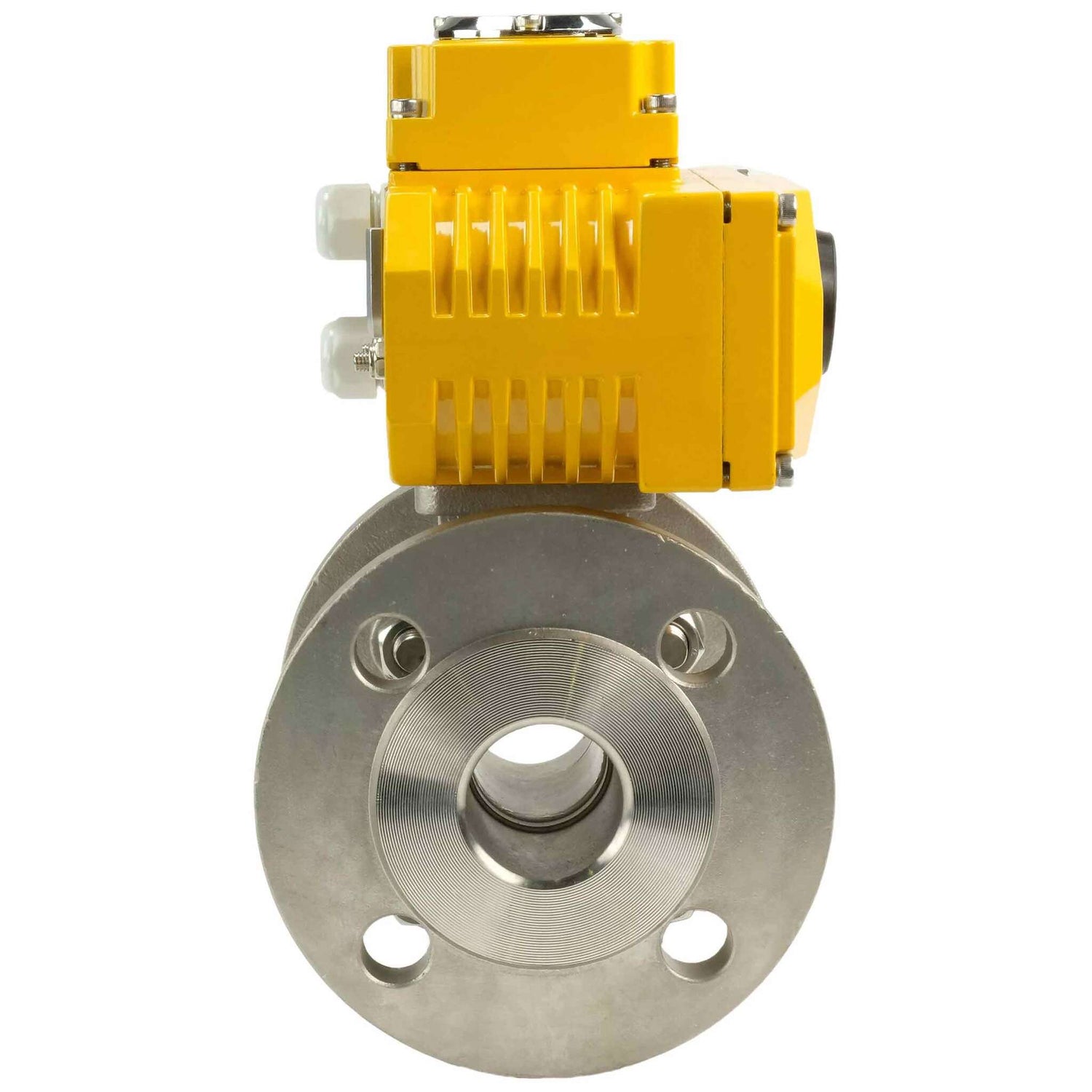 Robinet à boisseau sphérique en acier inoxydable Elephant kchfp-elephant-380v, matériau du corps - acier inoxydable AISI 316, matériau de la bille - acier inoxydable AISI 316, joint - PTFE, commande par actionneur électrique