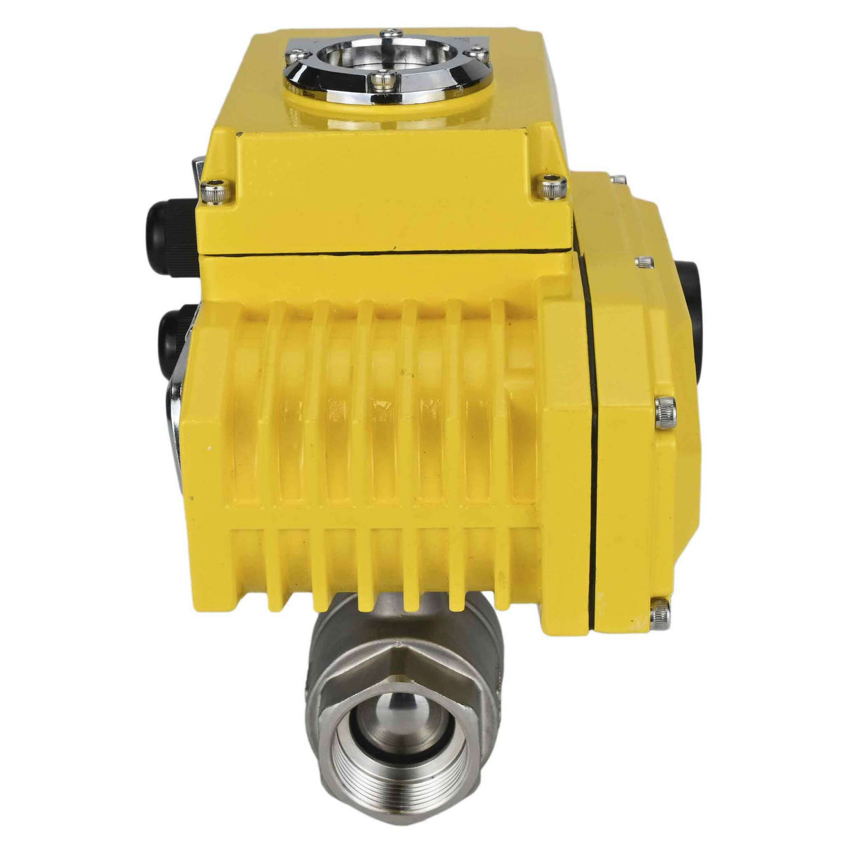 Robinet à boisseau sphérique en acier inoxydable Elephant BVMP.316.230-ISO PSI914, matériau du corps - acier inoxydable AISI 316, matériau de la bille - acier inoxydable AISI 316, joint - PTFE, fileté, actionneur électrique quart de tour Elephant-380 V