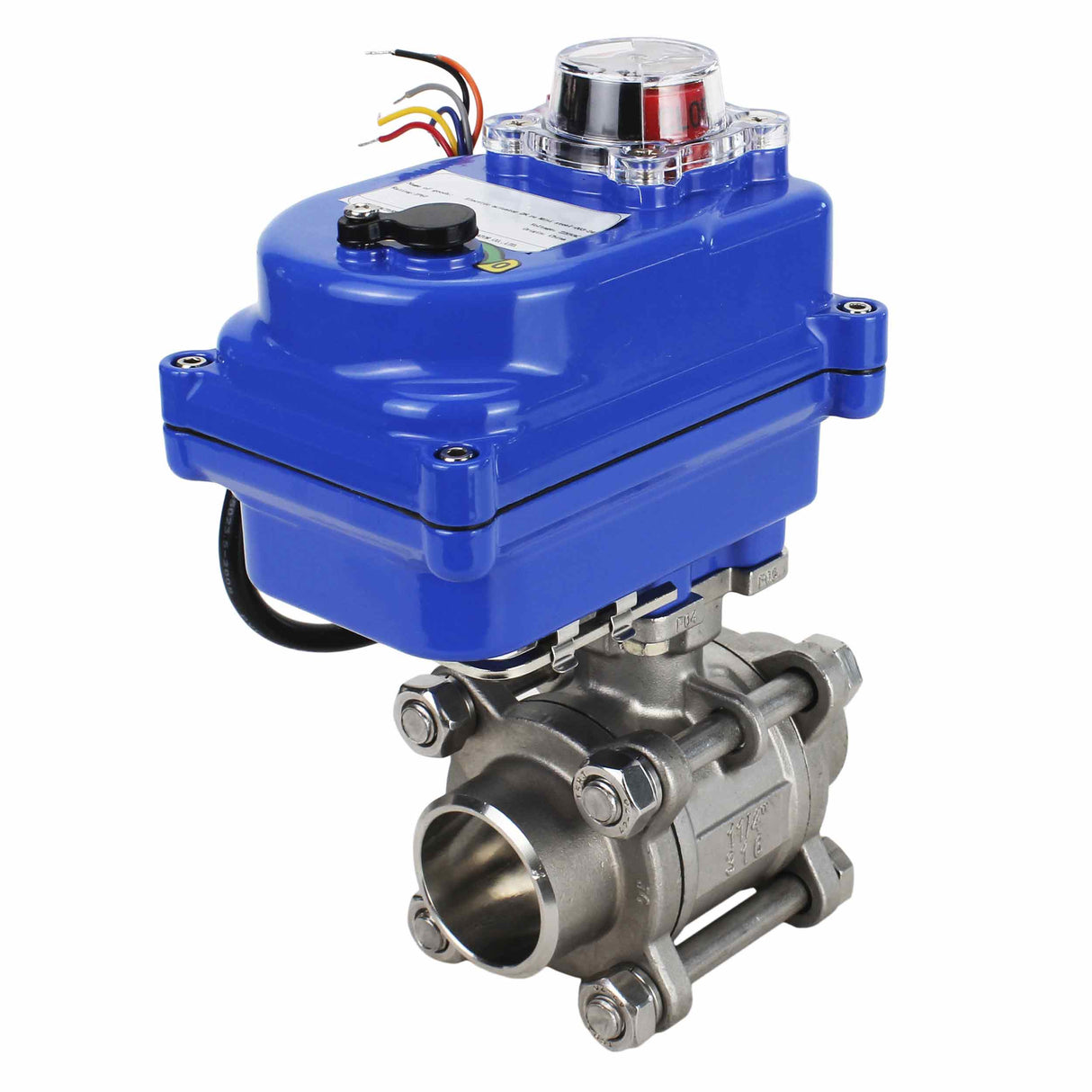 Robinet à boisseau sphérique en acier inoxydable Elephant kshpp-316200-elephant-12v, matériau du corps - acier inoxydable AISI 316, matériau de la bille - acier inoxydable AISI 316, joint - PTFE, commande par actionneur électrique