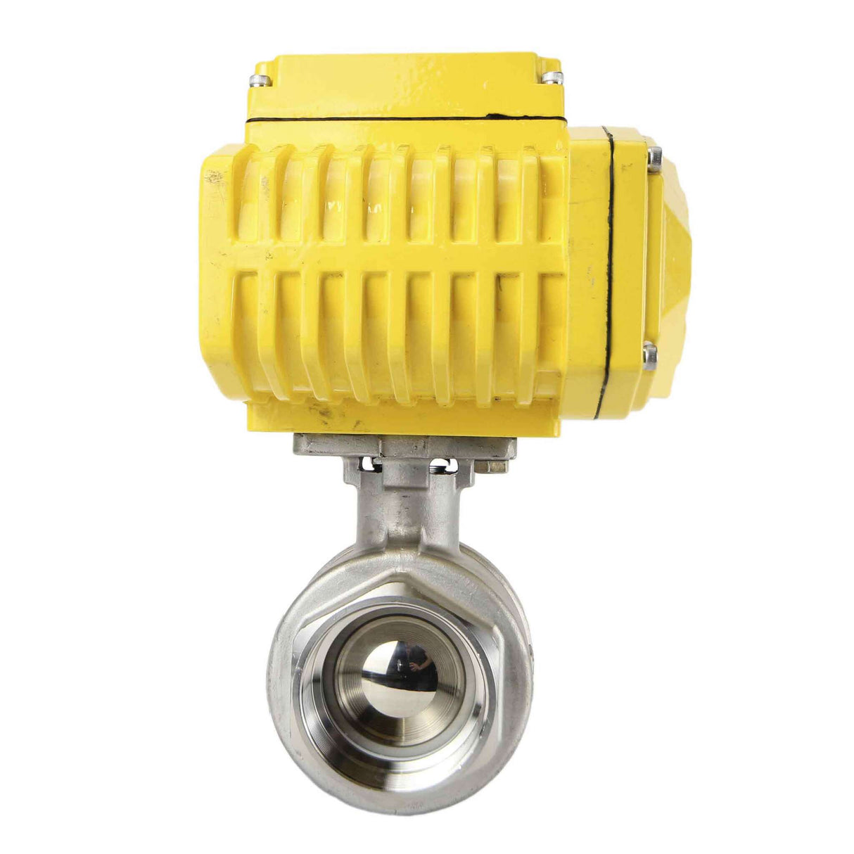 Robinet à boisseau sphérique en acier inoxydable Elephant BVMP.316.230-ISO PSI914, matériau du corps - acier inoxydable AISI 316, matériau de la bille - acier inoxydable AISI 316, joint - PTFE, fileté, actionneur électrique quart de tour Elephant-110/220В