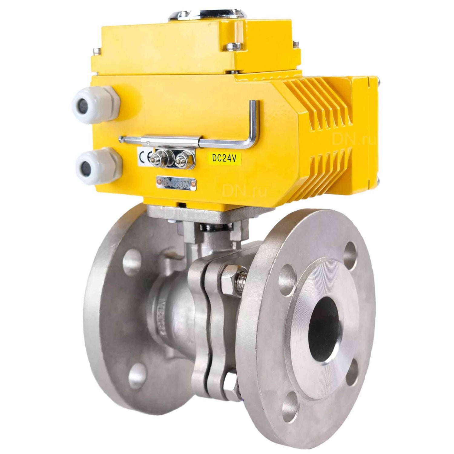 Robinet à boisseau sphérique en acier inoxydable Elephant kchfp-elephant-24v, matériau du corps - acier inoxydable AISI 316, matériau de la bille - acier inoxydable AISI 316, joint - PTFE, commande par actionneur électrique