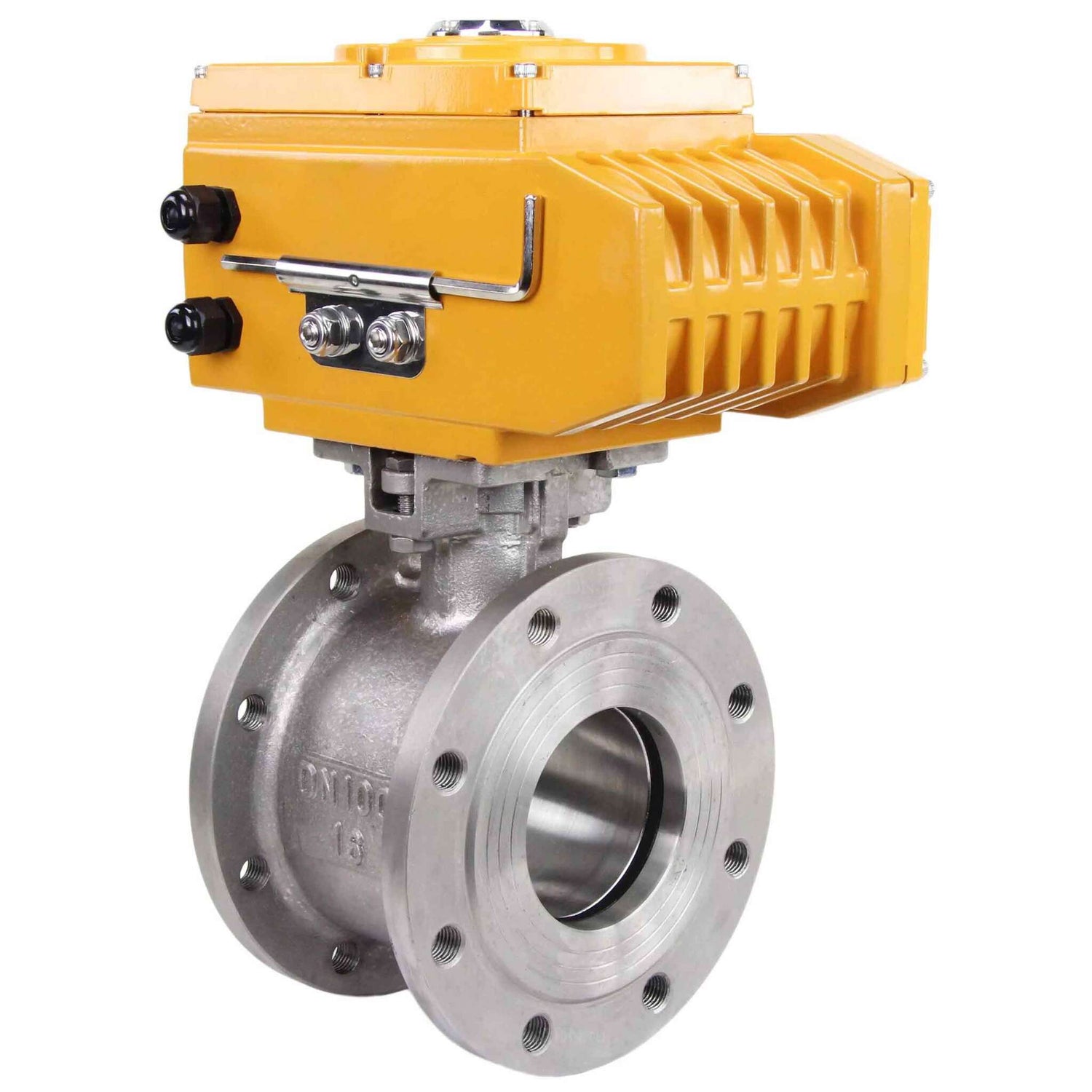 Robinet à boisseau sphérique en acier inoxydable Elephant kchmfp-elephant-110/220v-4-20ma, matériau du corps - acier inoxydable AISI 316, matériau de la bille - acier inoxydable AISI 316, joint - PTFE, commande par actionneur électrique