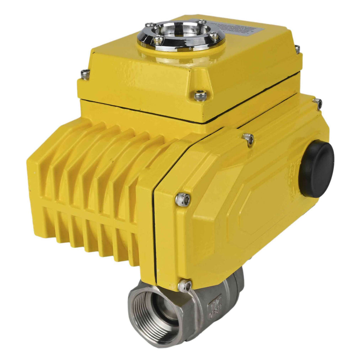 Robinet à boisseau sphérique en acier inoxydable Elephant BVMP.316.230-ISO PSI914, matériau du corps - acier inoxydable AISI 316, matériau de la bille - acier inoxydable AISI 316, joint - PTFE, fileté, actionneur électrique quart de tour Elephant-380 V