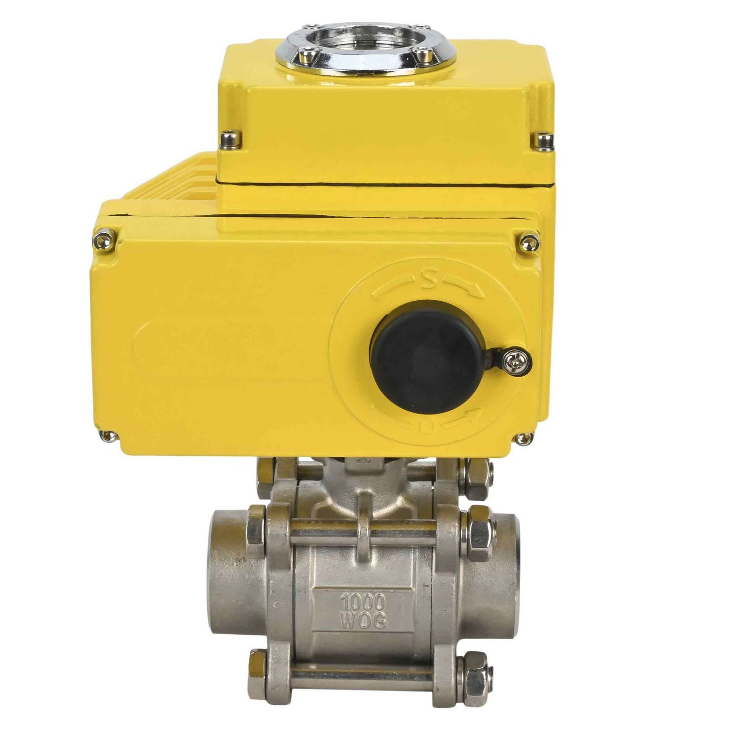 Robinet à boisseau sphérique en acier inoxydable Elephant kshpp-316200-elephant-110/220v, matériau du corps - acier inoxydable AISI 316, matériau de la bille - acier inoxydable AISI 316, joint - PTFE, commande par actionneur électrique