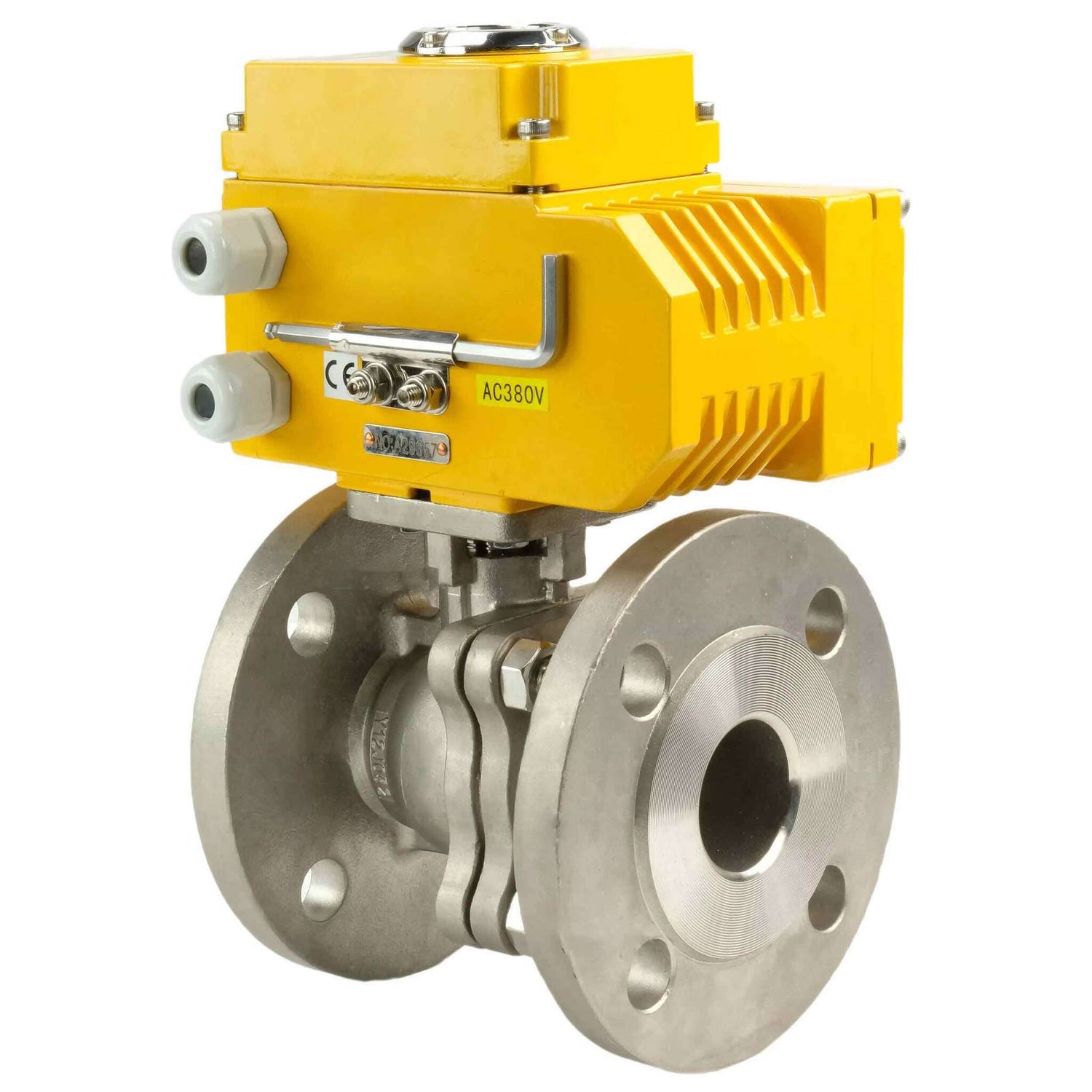 Robinet à boisseau sphérique en acier inoxydable Elephant kchfp-elephant-380v, matériau du corps - acier inoxydable AISI 316, matériau de la bille - acier inoxydable AISI 316, joint - PTFE, commande par actionneur électrique