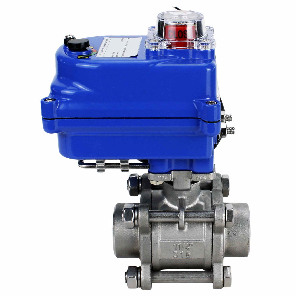 Robinet à boisseau sphérique en acier inoxydable Elephant kshpp-316200-elephant-12v, matériau du corps - acier inoxydable AISI 316, matériau de la bille - acier inoxydable AISI 316, joint - PTFE, commande par actionneur électrique