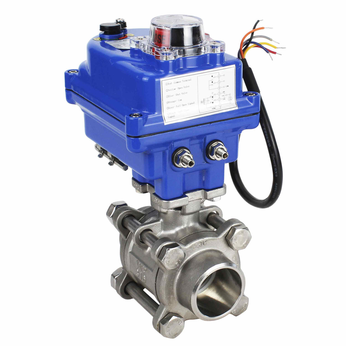 Robinet à boisseau sphérique en acier inoxydable Elephant kshpp-316200-elephant-12v, matériau du corps - acier inoxydable AISI 316, matériau de la bille - acier inoxydable AISI 316, joint - PTFE, commande par actionneur électrique