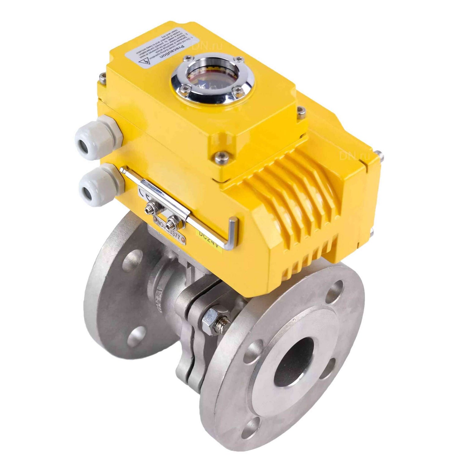 Robinet à boisseau sphérique en acier inoxydable Elephant kchfp-elephant-24v, matériau du corps - acier inoxydable AISI 316, matériau de la bille - acier inoxydable AISI 316, joint - PTFE, commande par actionneur électrique