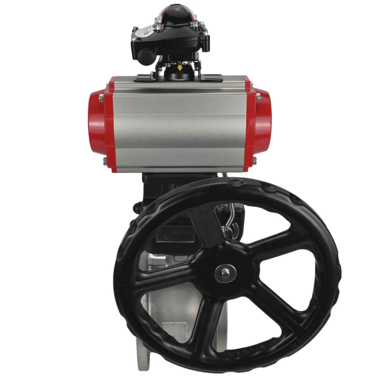 Robinet à boisseau sphérique en acier inoxydable Elephant kchfp-elephant-da-hdm-4m310-110/220v-apl-210n, matériau du corps - acier inoxydable AISI 316, matériau de la bille - acier inoxydable AISI 316, joint - PTFE, actionné par actionneur pneumatique