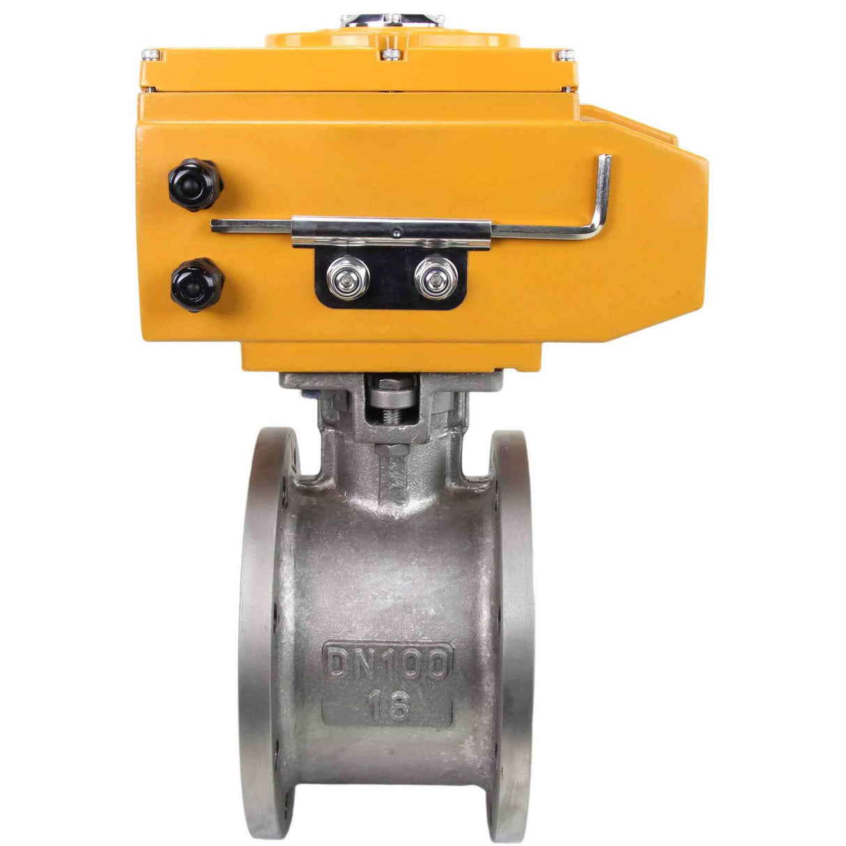 Robinet à boisseau sphérique en acier inoxydable Elephant kchmfp-elephant-110/220v-4-20ma, matériau du corps - acier inoxydable AISI 316, matériau de la bille - acier inoxydable AISI 316, joint - PTFE, commande par actionneur électrique