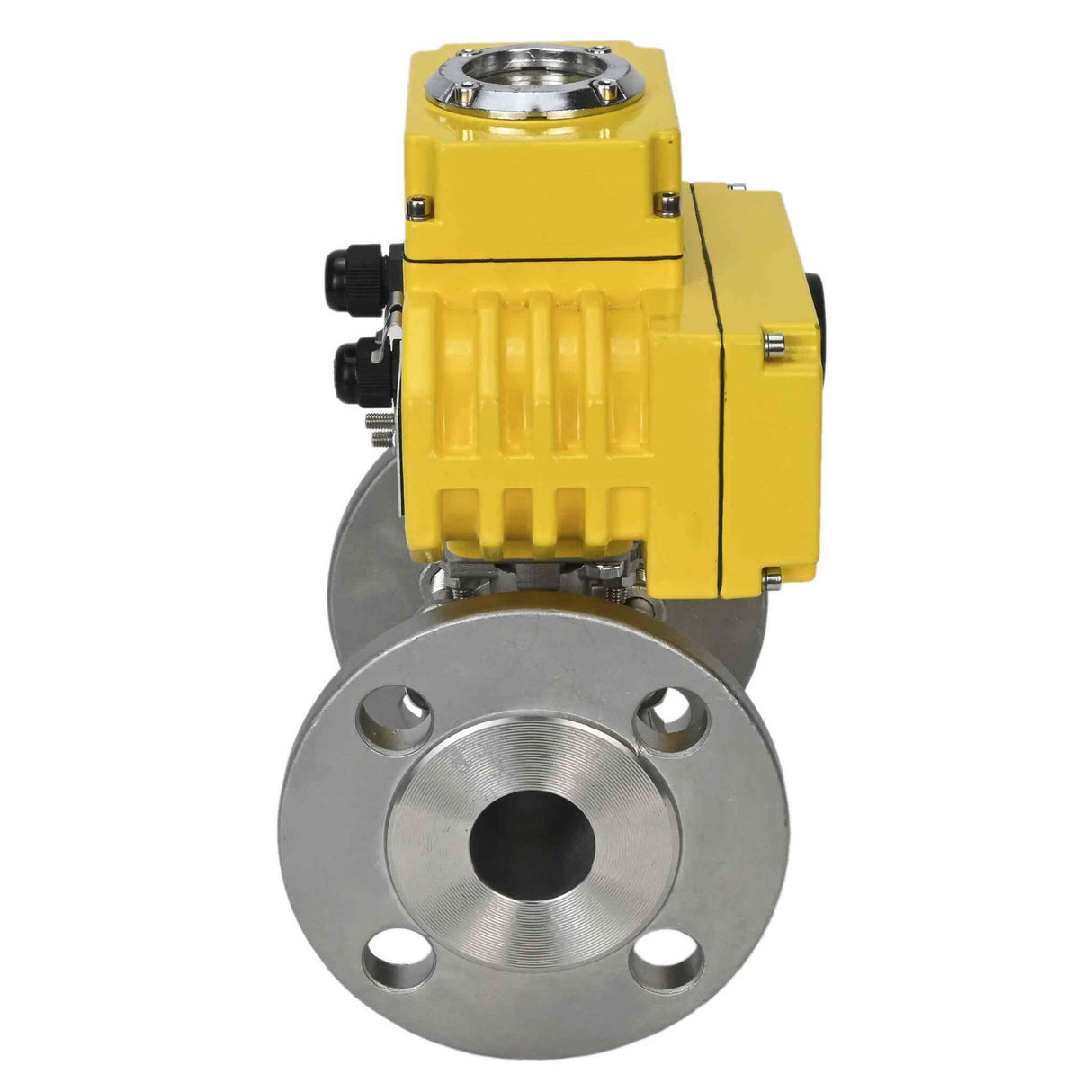 Robinet à boisseau sphérique en acier inoxydable Elephant ksfpt-304-180-24v, matériau du corps - acier inoxydable AISI 304, matériau de la bille - acier inoxydable AISI 304, joint - PTFE, commande par actionneur électrique