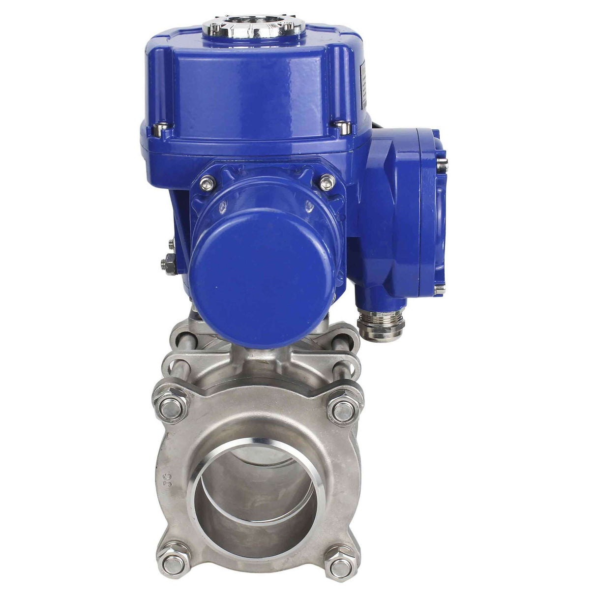 Robinet à boisseau sphérique en acier inoxydable Elephant BVPP 316.200-ISO PSI914 SS316 passage intégral, à souder, matériau du corps - acier inoxydable, actionneur électrique quart de tour Elephant QT-W (M) 220 V