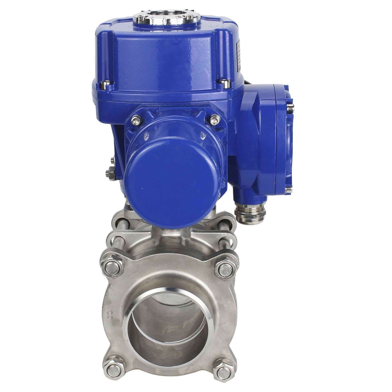 Robinet à boisseau sphérique en acier inoxydable Elephant BVPP 316.200-ISO PSI914 SS316 passage intégral, à souder, matériau du corps - acier inoxydable, actionneur électrique quart de tour Elephant QT-W (M) 220 V