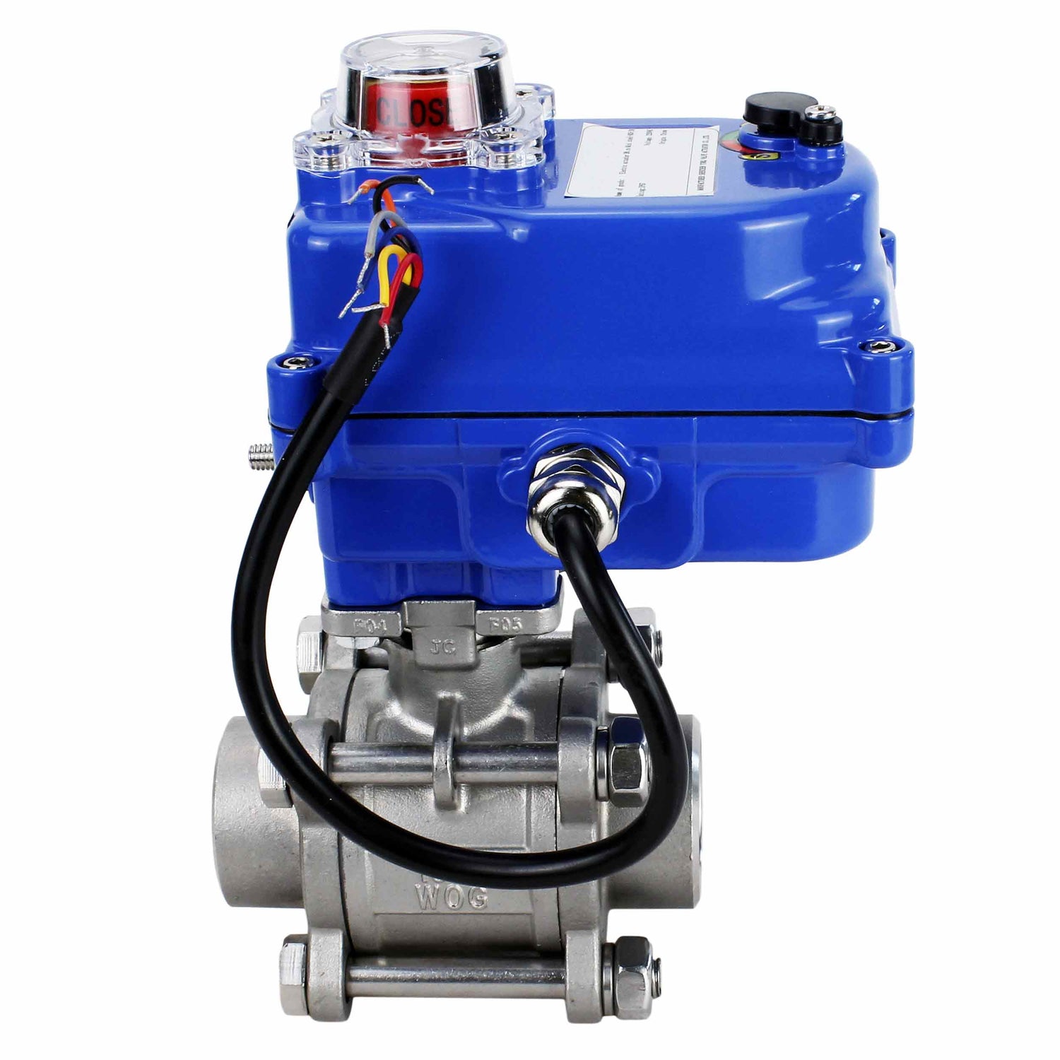 Robinet à boisseau sphérique en acier inoxydable Elephant BVPP 316.200-ISO PSI914 SS316 passage intégral, à souder, matériau du corps - acier inoxydable, actionneur électrique quart de tour Elephant 003 bleu 24 V