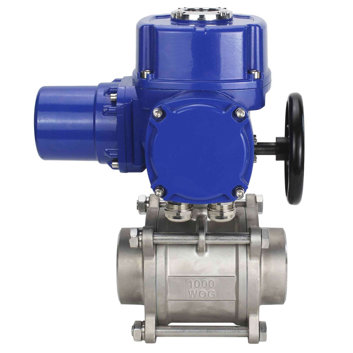 Robinet à boisseau sphérique en acier inoxydable Elephant BVPP 316.200-ISO PSI914 SS316 passage intégral, à souder, matériau du corps - acier inoxydable, actionneur électrique quart de tour Elephant QT-W (M) 380 V