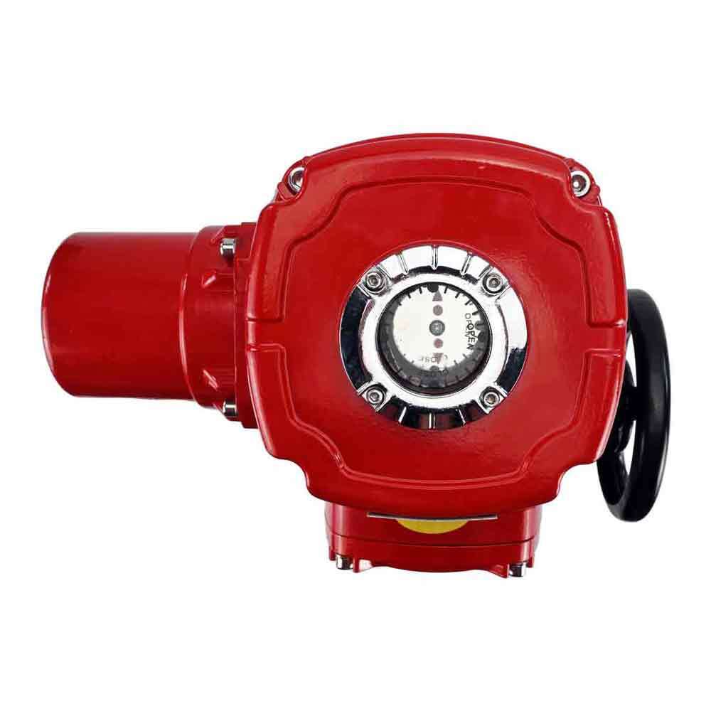 Robinet à boisseau sphérique en acier inoxydable Elephant RP.SS316.200.MM.ISO 914 PSI fileté, port standard, trois voies, type L, matériau du corps - acier inoxydable AISI 316, avec actionneur électrique quart de tour Elephant QT-W (M) EX 380V