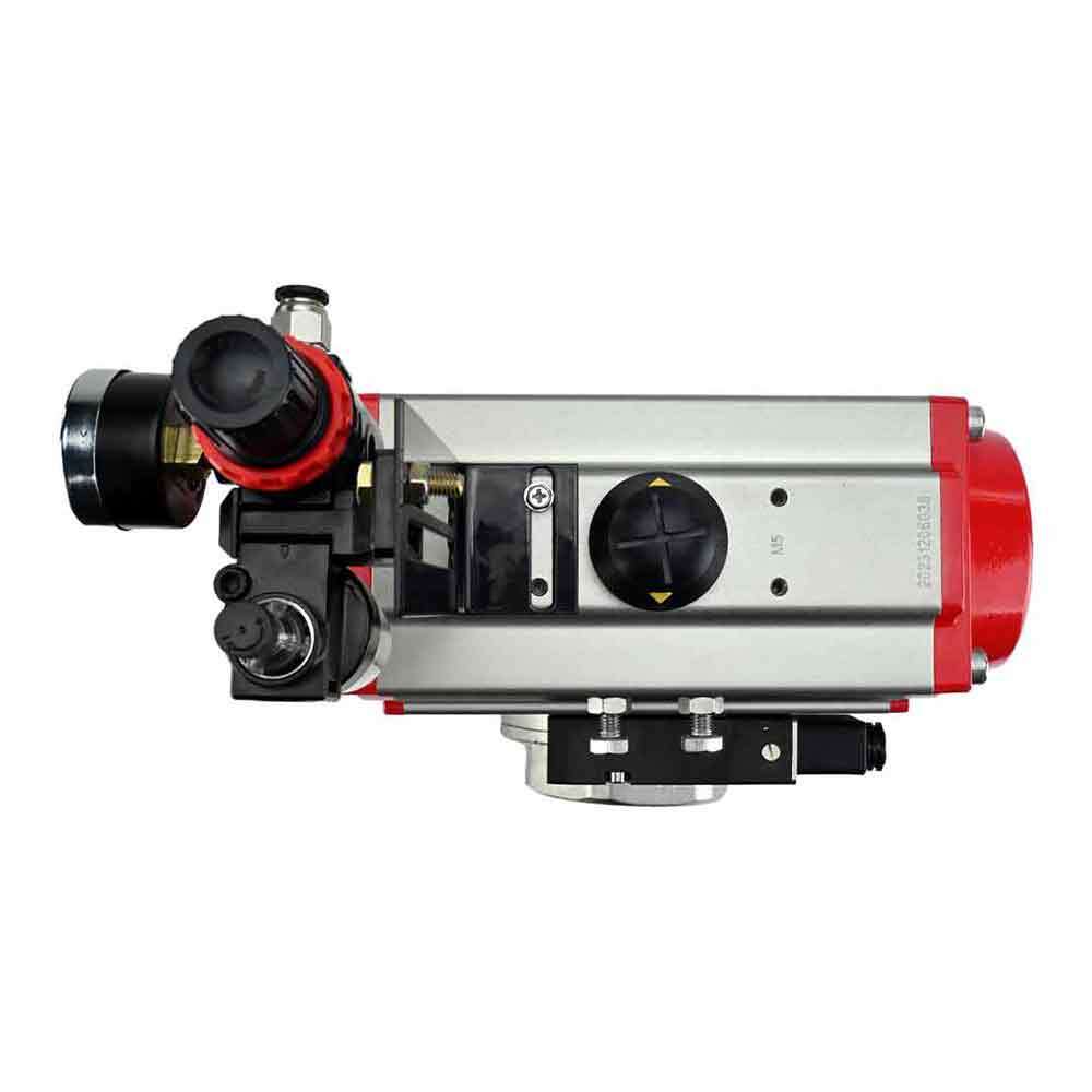 Robinet à boisseau sphérique en acier inoxydable Elephant 3h-l-rpss316200mm-iso-pnevpr-sa-rasp-24v-bpv, matériau du corps - acier inoxydable AISI 316, matériau de la bille - acier inoxydable AISI 316, joint - PTFE, actionné par actionneur pneumatique