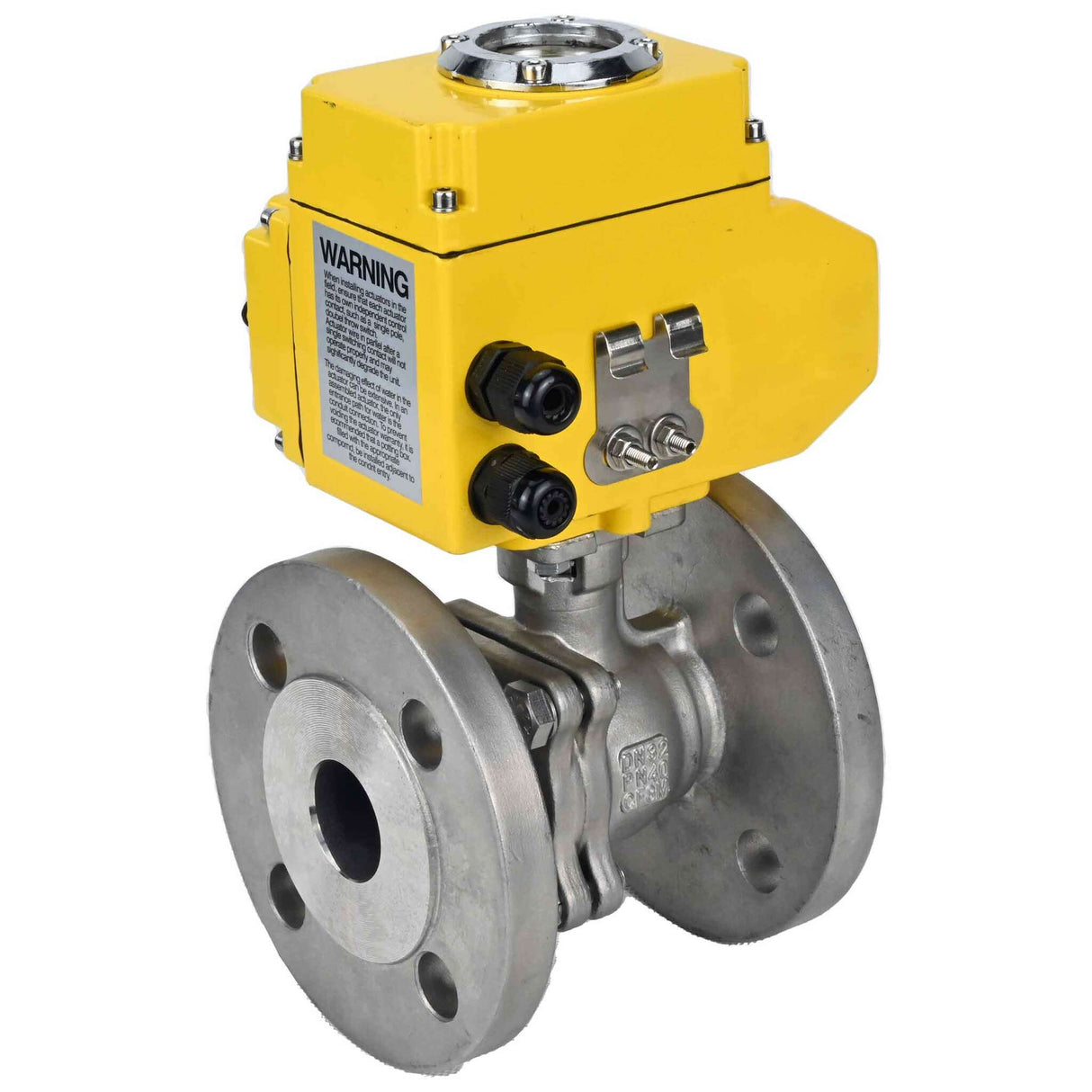 Robinet à boisseau sphérique en acier inoxydable Elephant kchfp-elephant-110/220v-4-20ma, matériau du corps - acier inoxydable AISI 316, matériau de la bille - acier inoxydable AISI 316, joint - PTFE, commande par actionneur électrique