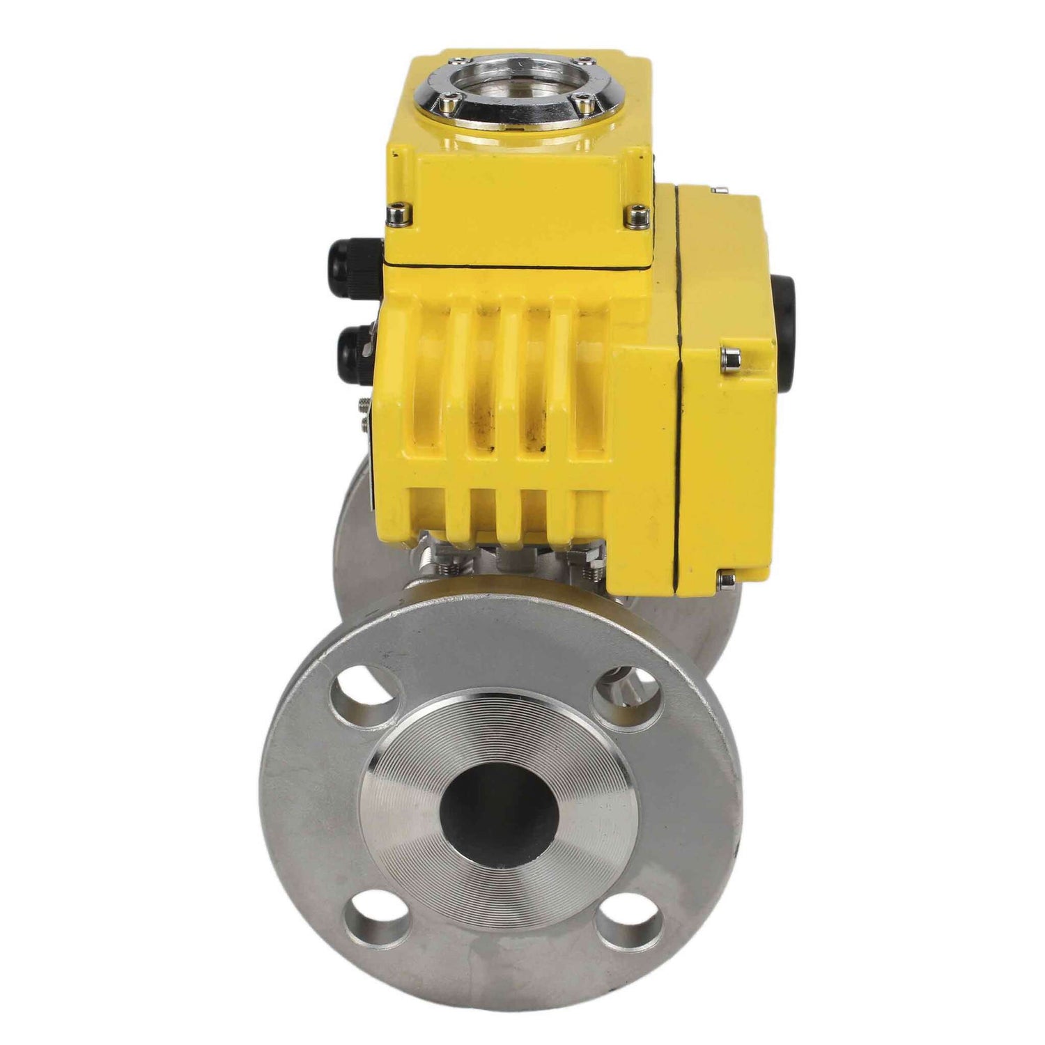 Robinet à boisseau sphérique en acier inoxydable Elephant ksfpt-304-180-110/220v, matériau du corps - acier inoxydable AISI 304, matériau de la bille - acier inoxydable AISI 304, joint - PTFE, commande par actionneur électrique