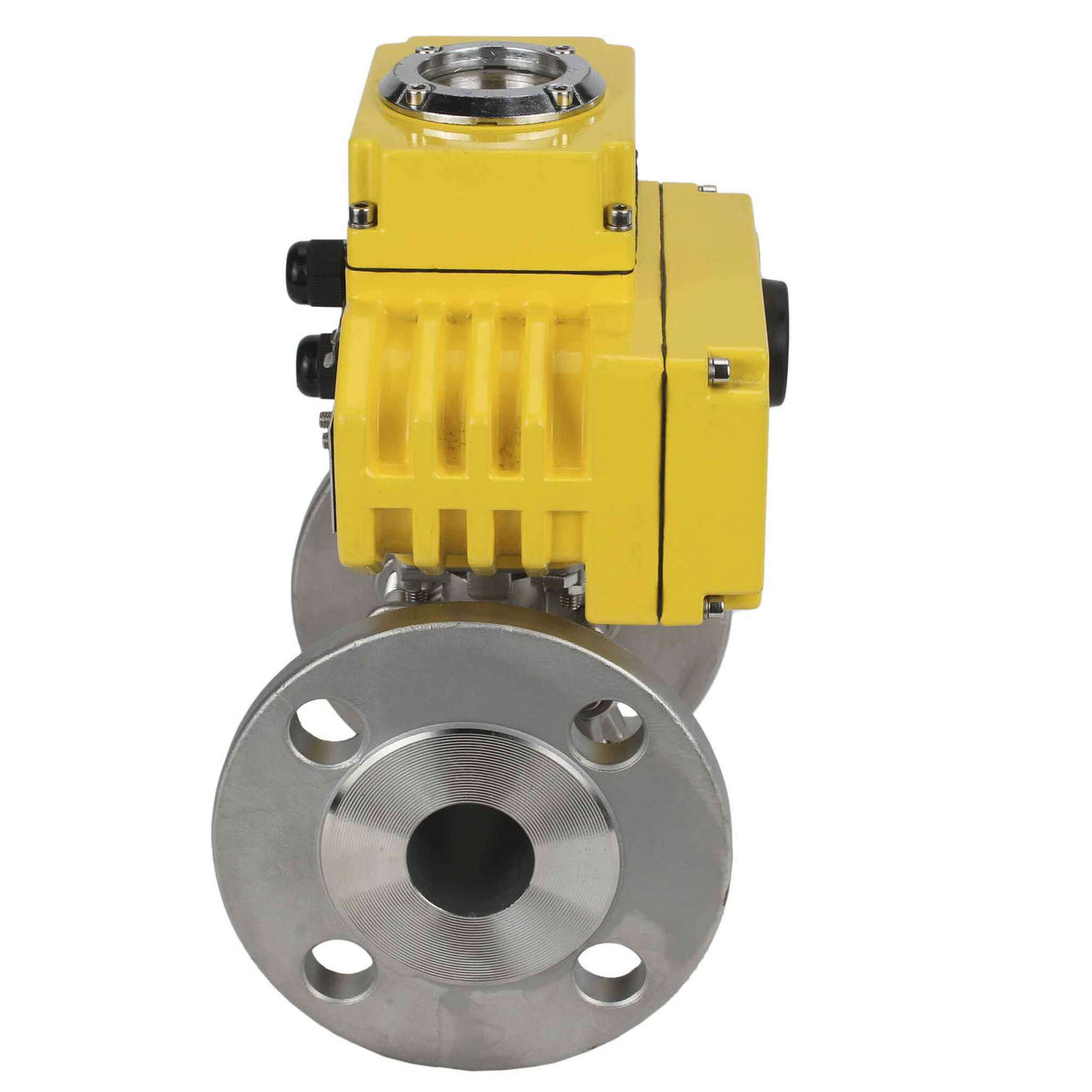 Robinet à boisseau sphérique en acier inoxydable Elephant BVFPT-ISO.316.180 PSI580 en trois parties, matériau du corps - acier inoxydable SS316, joint - PTFE, à bride, passage intégral, actionneur électrique Elephant-003 220 V