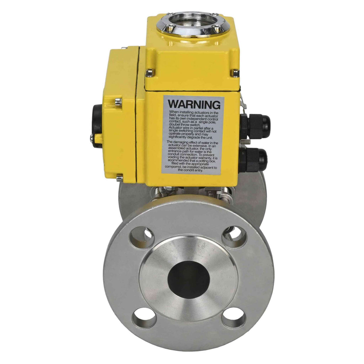 Robinet à boisseau sphérique en acier inoxydable Elephant ksfpt-316-180-24v, matériau du corps - acier inoxydable AISI 316, matériau de la bille - acier inoxydable AISI 316, joint - PTFE, commande par actionneur électrique