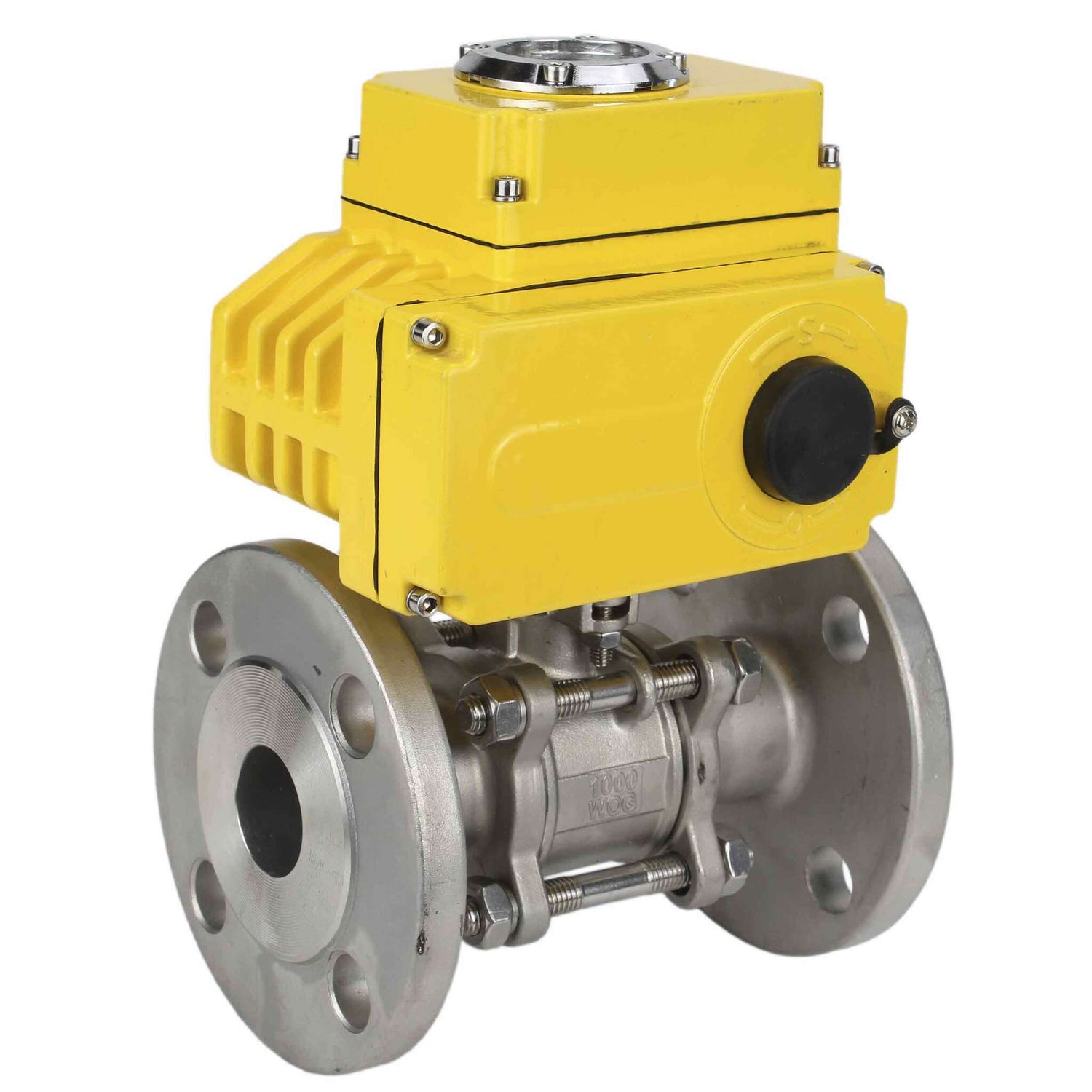 Robinet à boisseau sphérique en acier inoxydable Elephant ksfpt-316-180-110/220v, matériau du corps - acier inoxydable AISI 316, matériau de la bille - acier inoxydable AISI 316, joint - PTFE, commande par actionneur électrique