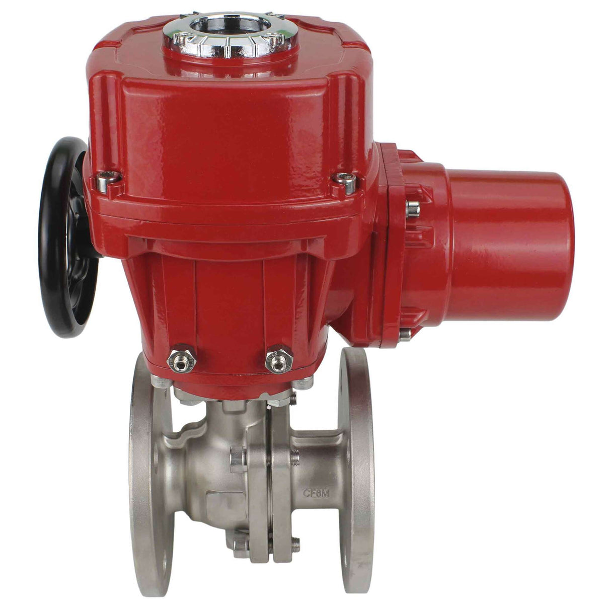 Robinet à boisseau sphérique en acier inoxydable Elephant BVFP.316.200, matériau du corps - acier inoxydable AISI 316, passage intégral, à brides, avec actionneur électrique quart de tour Elephant QT-W (M) EX 380V