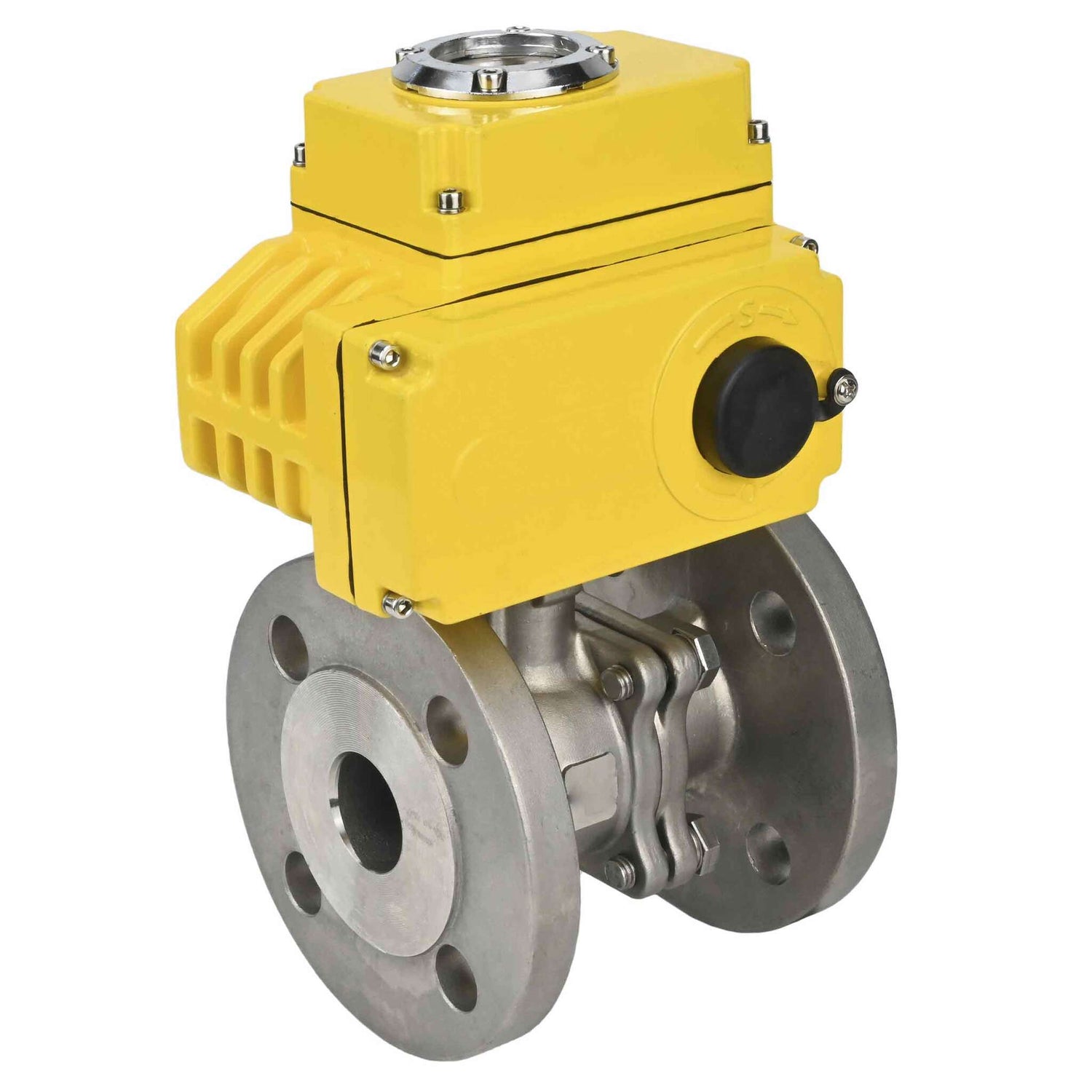 Robinet à boisseau sphérique en acier inoxydable Elephant kchfp-elephant-110/220v-4-20ma, matériau du corps - acier inoxydable AISI 316, matériau de la bille - acier inoxydable AISI 316, joint - PTFE, commande par actionneur électrique