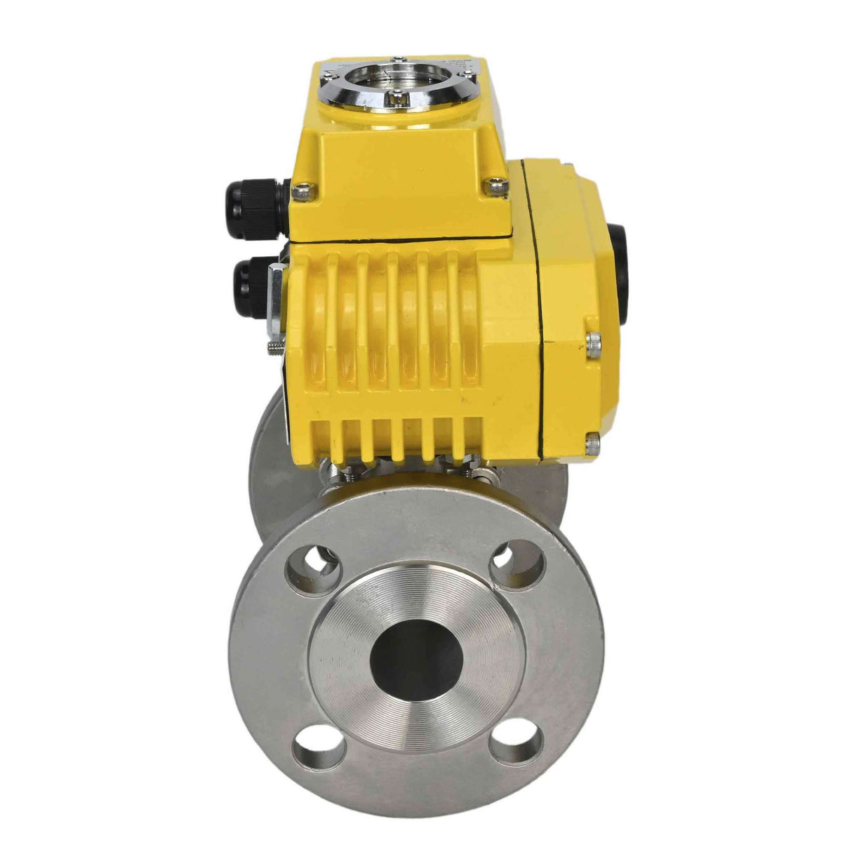 Robinet à boisseau sphérique en acier inoxydable Elephant ksfpt-304-180-380v, matériau du corps - acier inoxydable AISI 304, matériau de la bille - acier inoxydable AISI 304, joint - PTFE, commande par actionneur électrique