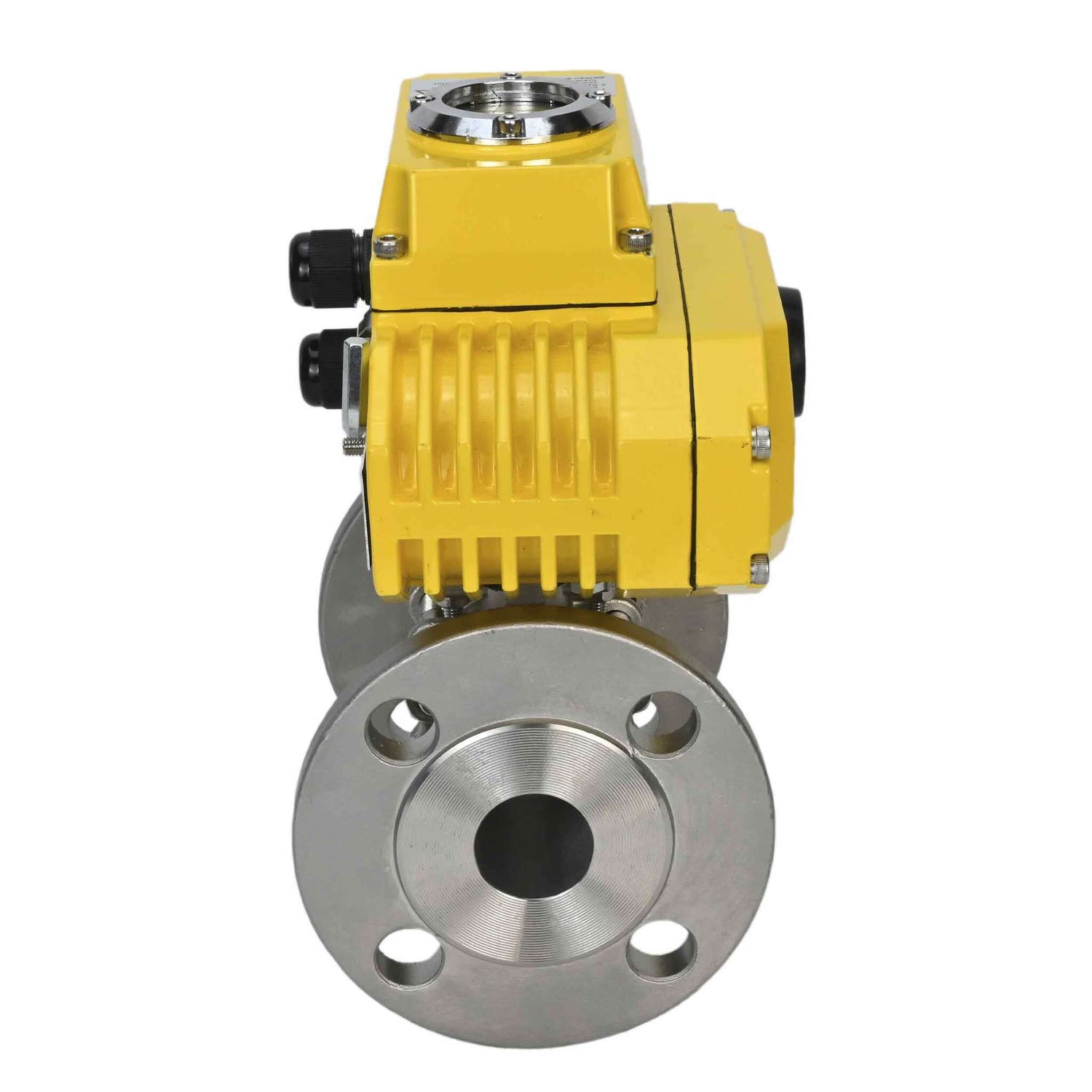 Robinet à boisseau sphérique en acier inoxydable Elephant ksfpt-304-180-380v, matériau du corps - acier inoxydable AISI 304, matériau de la bille - acier inoxydable AISI 304, joint - PTFE, commande par actionneur électrique