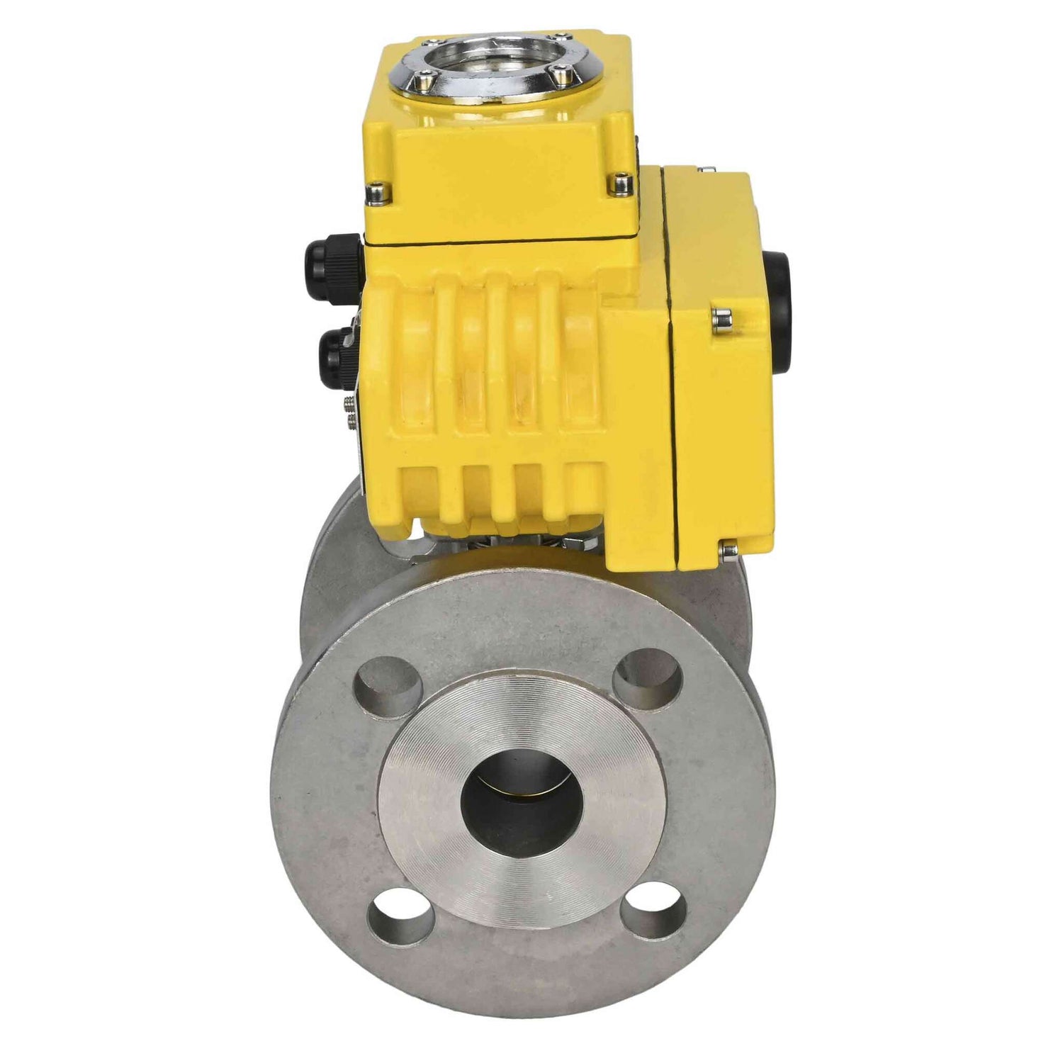 Robinet à boisseau sphérique en acier inoxydable Elephant kchfp-elephant-110/220v-4-20ma, matériau du corps - acier inoxydable AISI 316, matériau de la bille - acier inoxydable AISI 316, joint - PTFE, commande par actionneur électrique