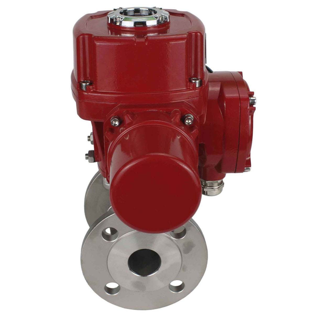 Robinet à boisseau sphérique en acier inoxydable Elephant BVFP.316.200, matériau du corps - acier inoxydable AISI 316, passage intégral, à brides, avec actionneur électrique quart de tour Elephant QT-W (M) EX 380V