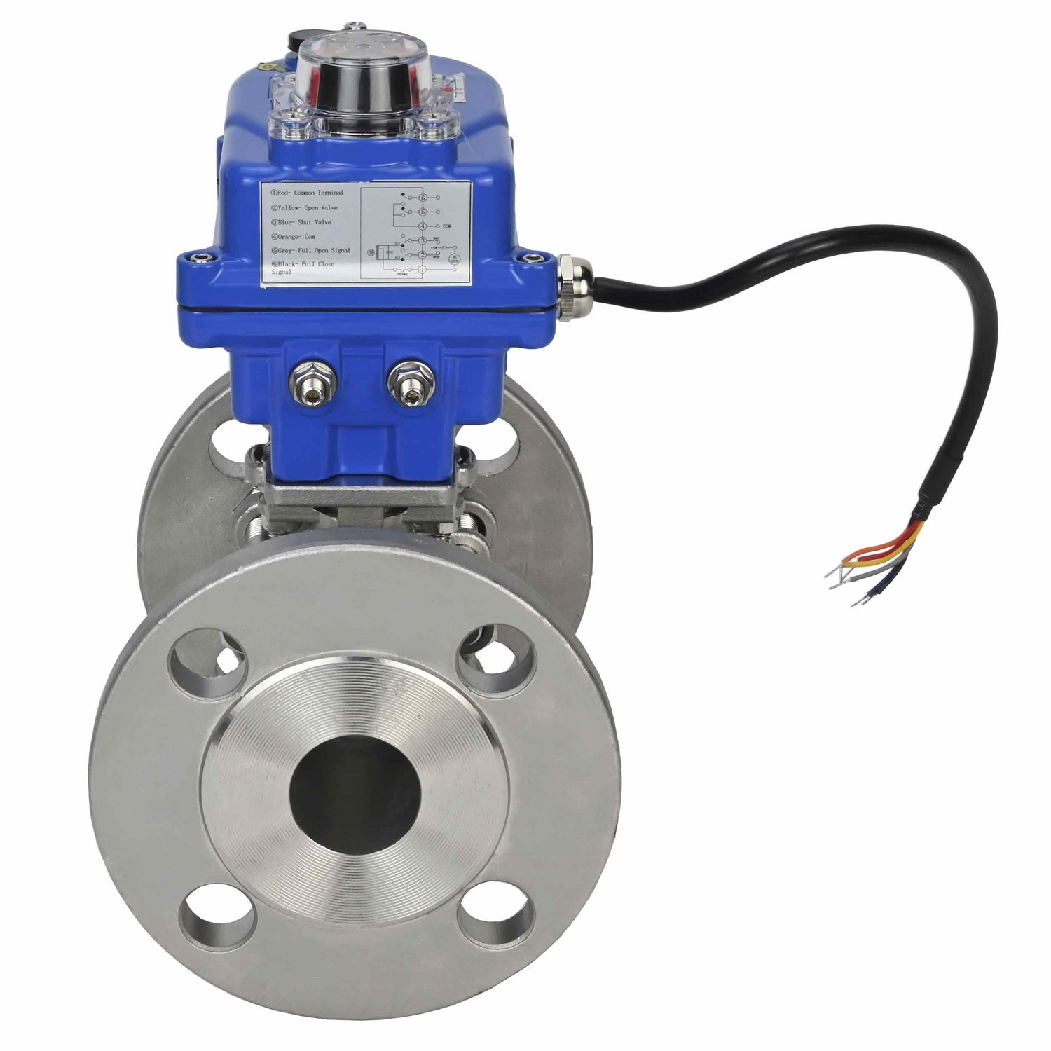 Robinet à boisseau sphérique en acier inoxydable Elephant ksfpt-304-180-12v, matériau du corps - acier inoxydable AISI 304, matériau de la bille - acier inoxydable AISI 304, joint - PTFE, commande par actionneur électrique