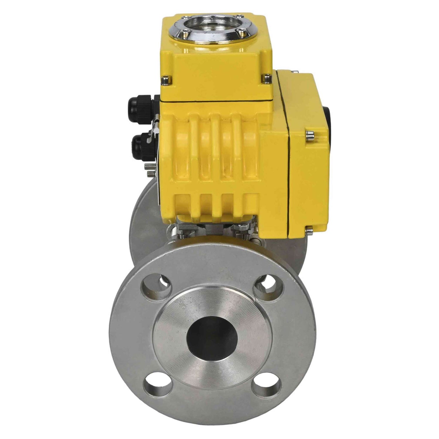 Robinet à boisseau sphérique en acier inoxydable Elephant ksfpt-316-180-24v, matériau du corps - acier inoxydable AISI 316, matériau de la bille - acier inoxydable AISI 316, joint - PTFE, commande par actionneur électrique