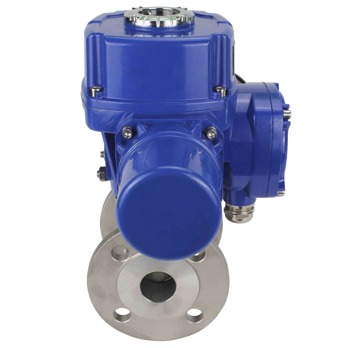 Robinet à boisseau sphérique en acier inoxydable Elephant BVFP.316.200, matériau du corps - acier inoxydable AISI 316, passage intégral, à brides, avec actionneur électrique quart de tour Elephant QT-W (M) 220V