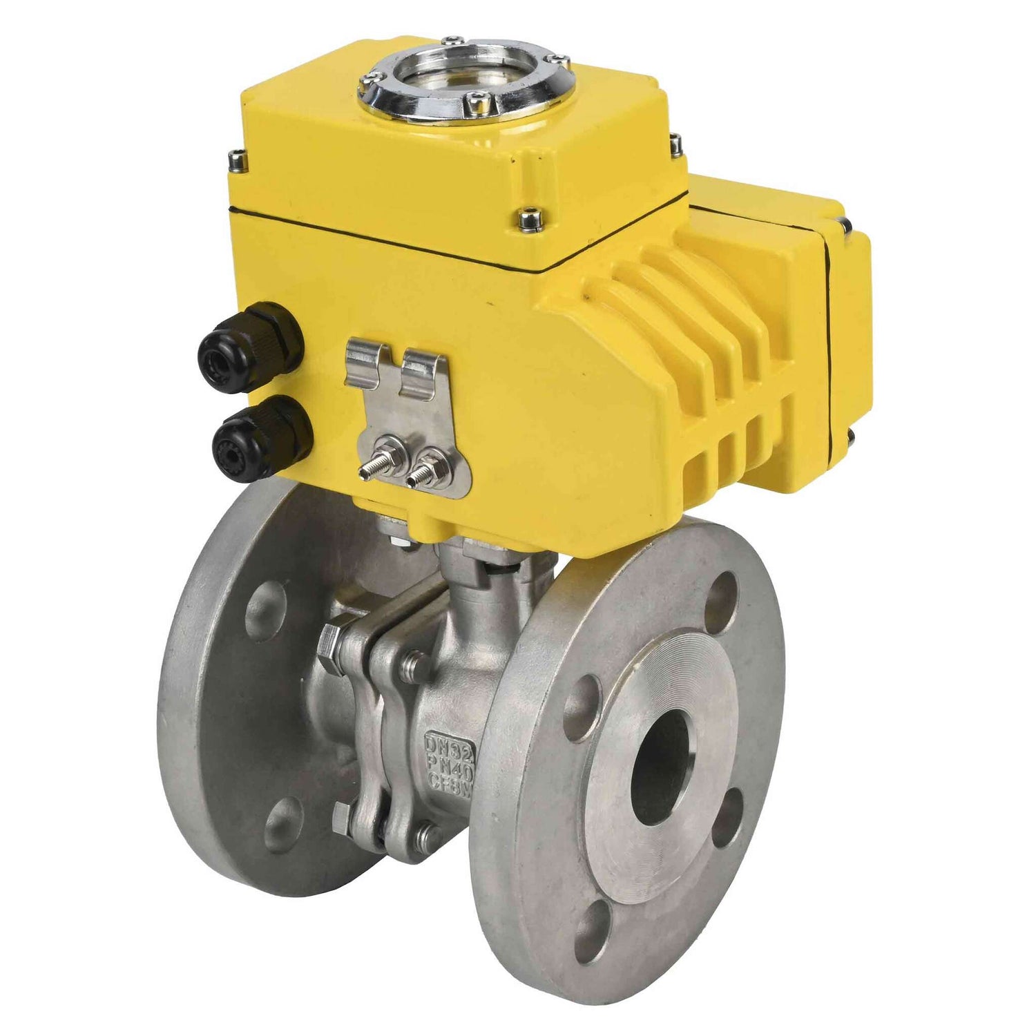 Robinet à boisseau sphérique en acier inoxydable Elephant kchfp-elephant-110/220v-4-20ma, matériau du corps - acier inoxydable AISI 316, matériau de la bille - acier inoxydable AISI 316, joint - PTFE, commande par actionneur électrique