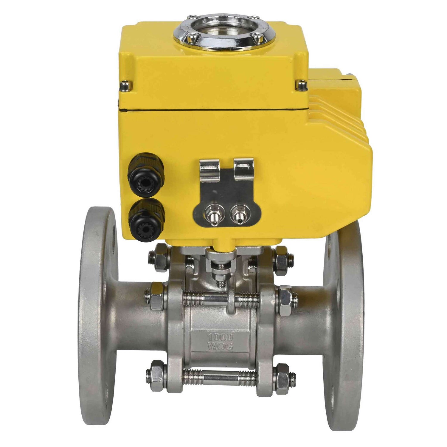 Robinet à boisseau sphérique en acier inoxydable Elephant ksfpt-316-180-24v, matériau du corps - acier inoxydable AISI 316, matériau de la bille - acier inoxydable AISI 316, joint - PTFE, commande par actionneur électrique