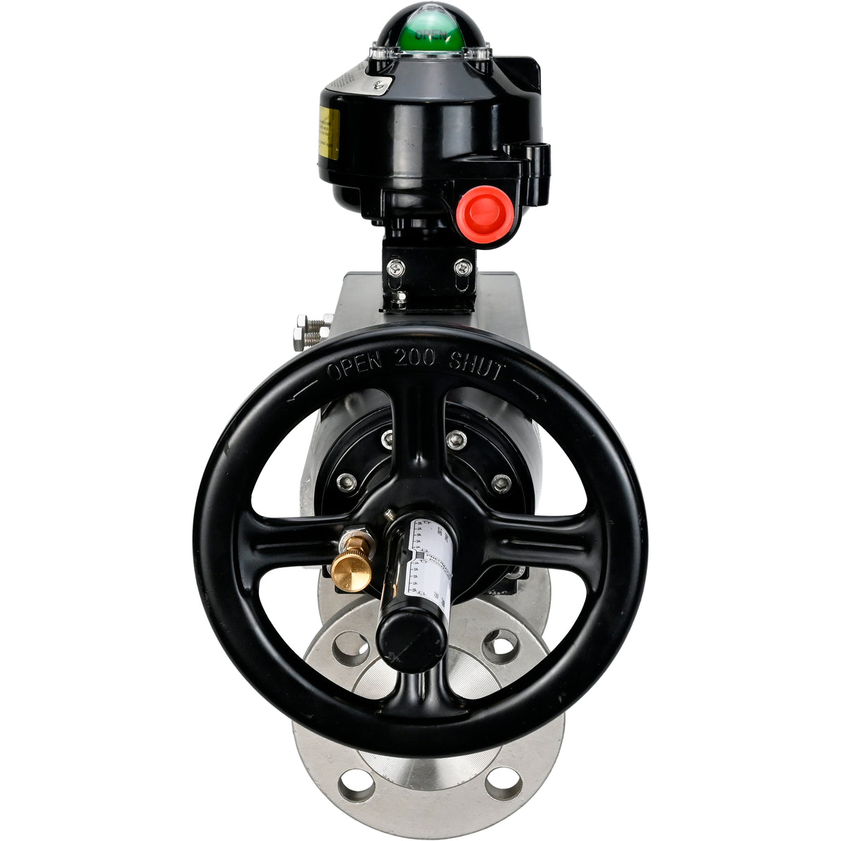 Robinets à boisseau sphérique Elephant BV3131P(3pc)-FP-F-ISO-H DN65-80 16 bar trois pièces à passage intégral à brides, corps - acier inoxydable SS304, joint - PTFE, avec actionneur pneumatique Elephant PA-DA et BKV APL-510N EX